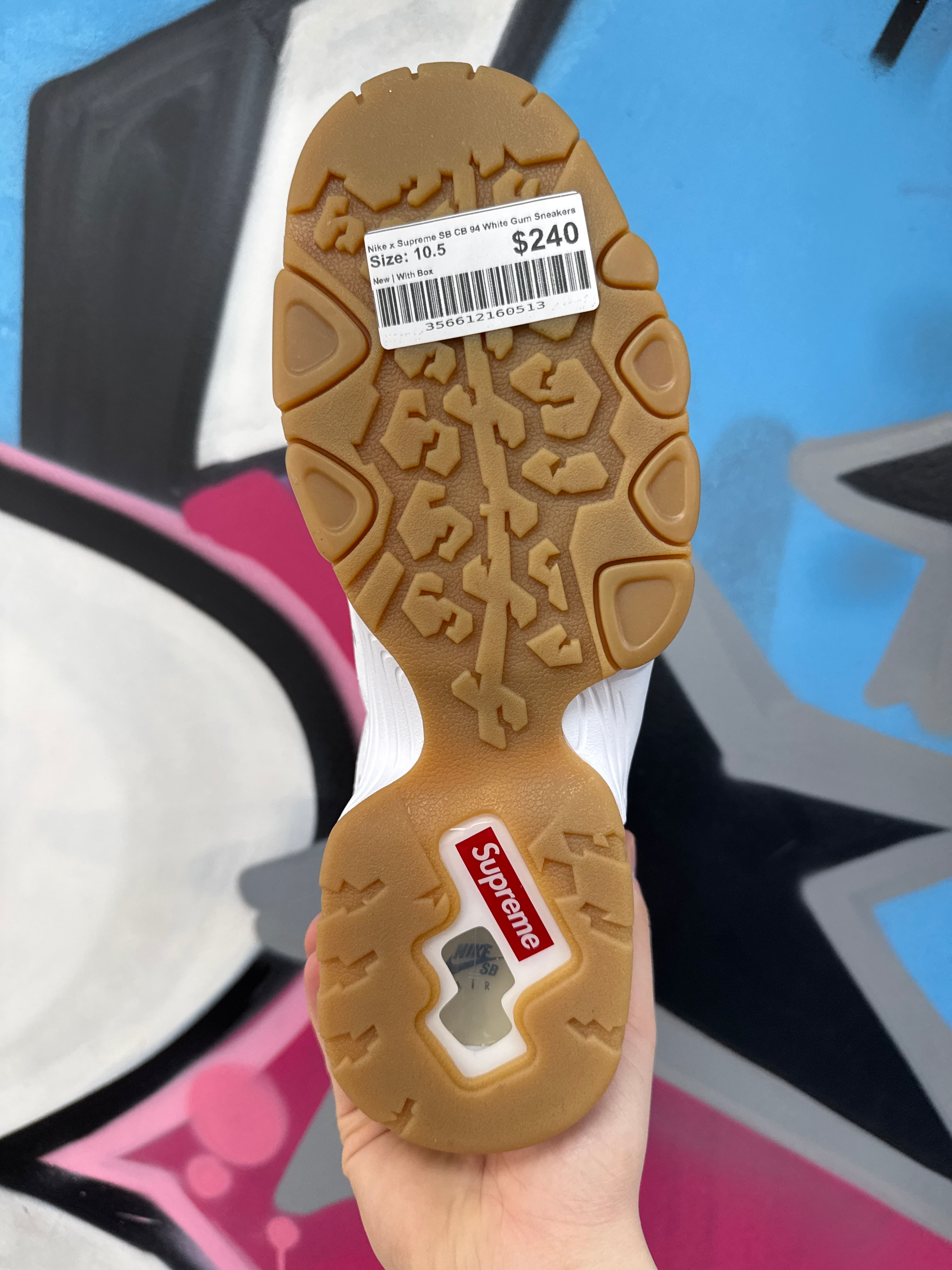 Nike x Supreme SB CB 94 White Gum Sneakers