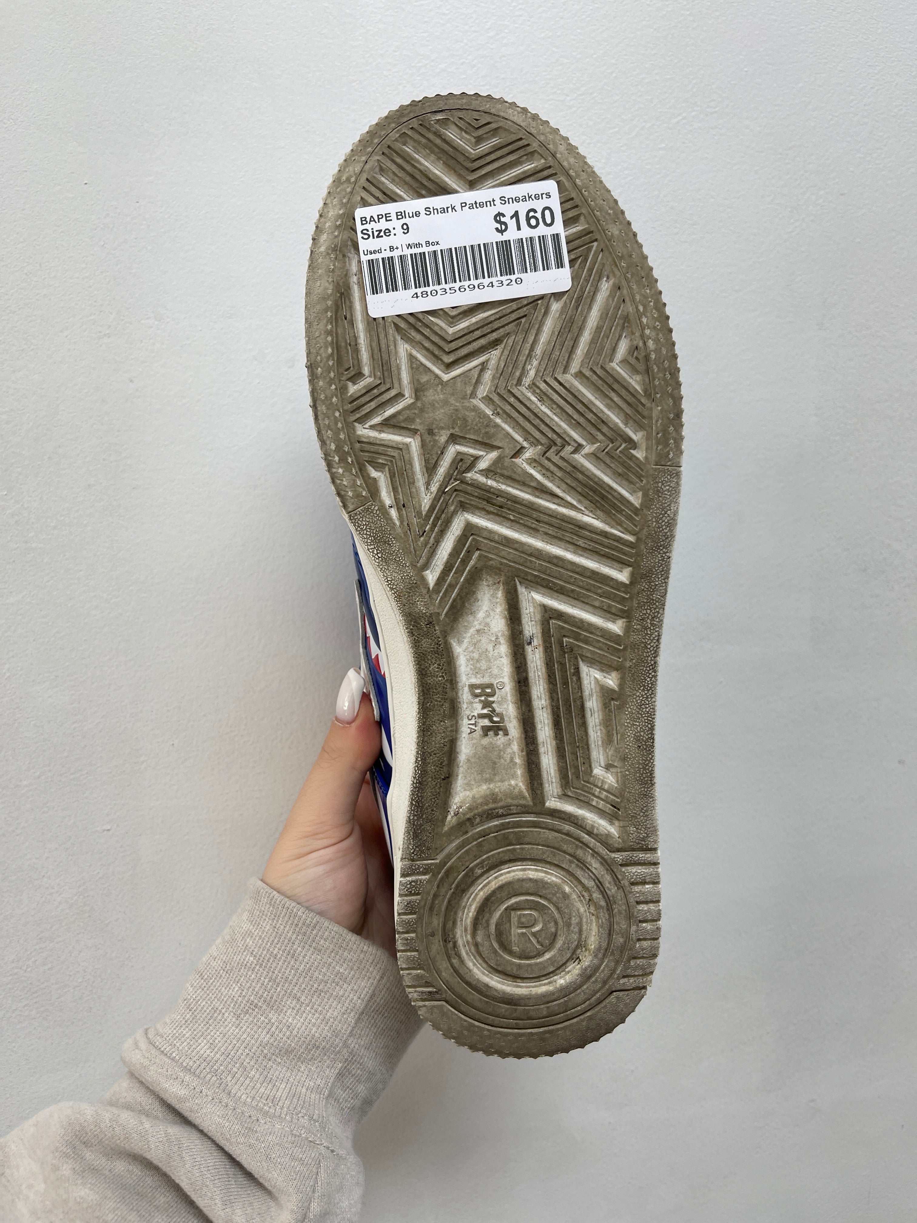 BAPE Blue Shark Patent Sneakers