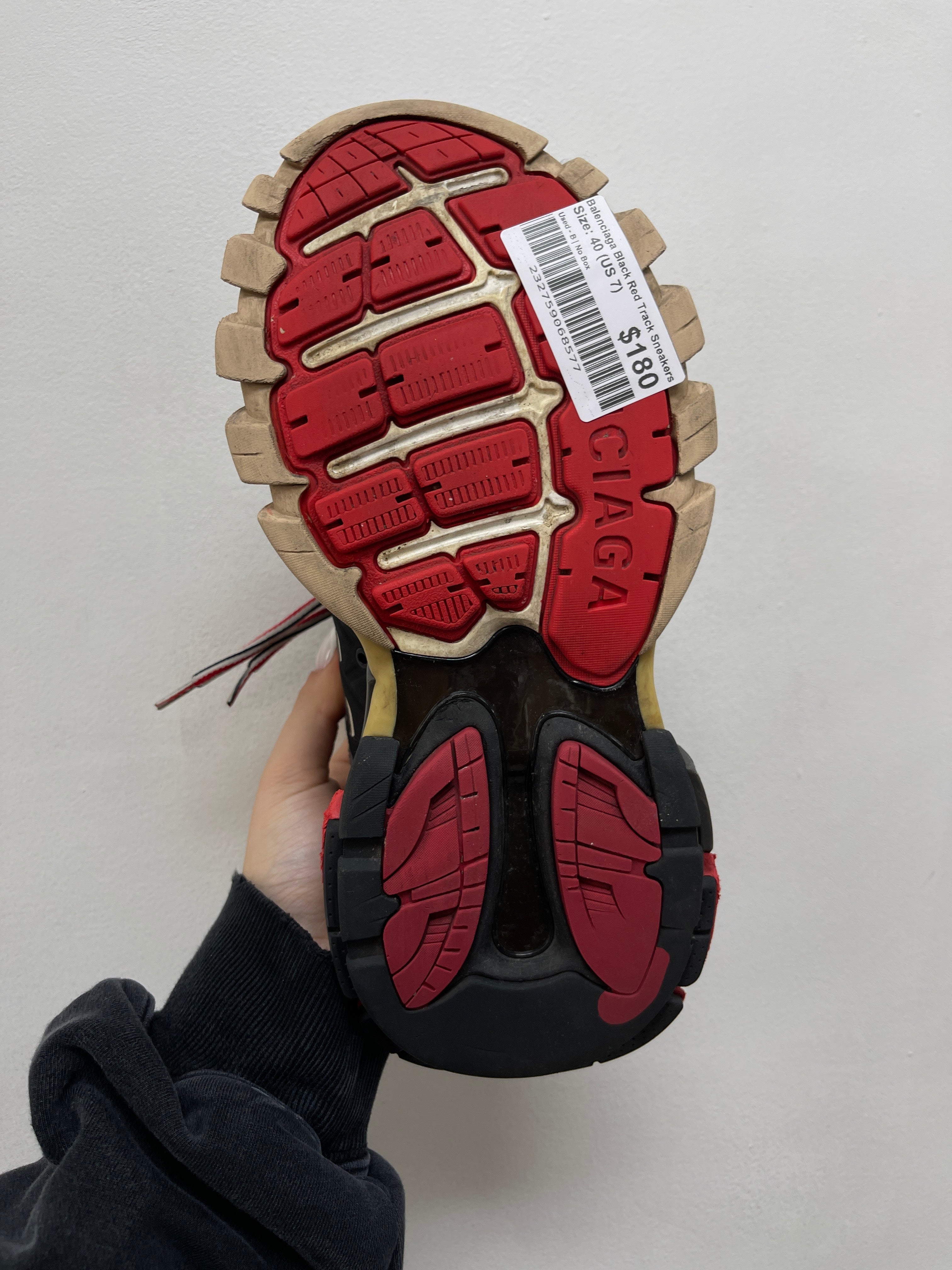 Balenciaga Black Red Track Sneakers