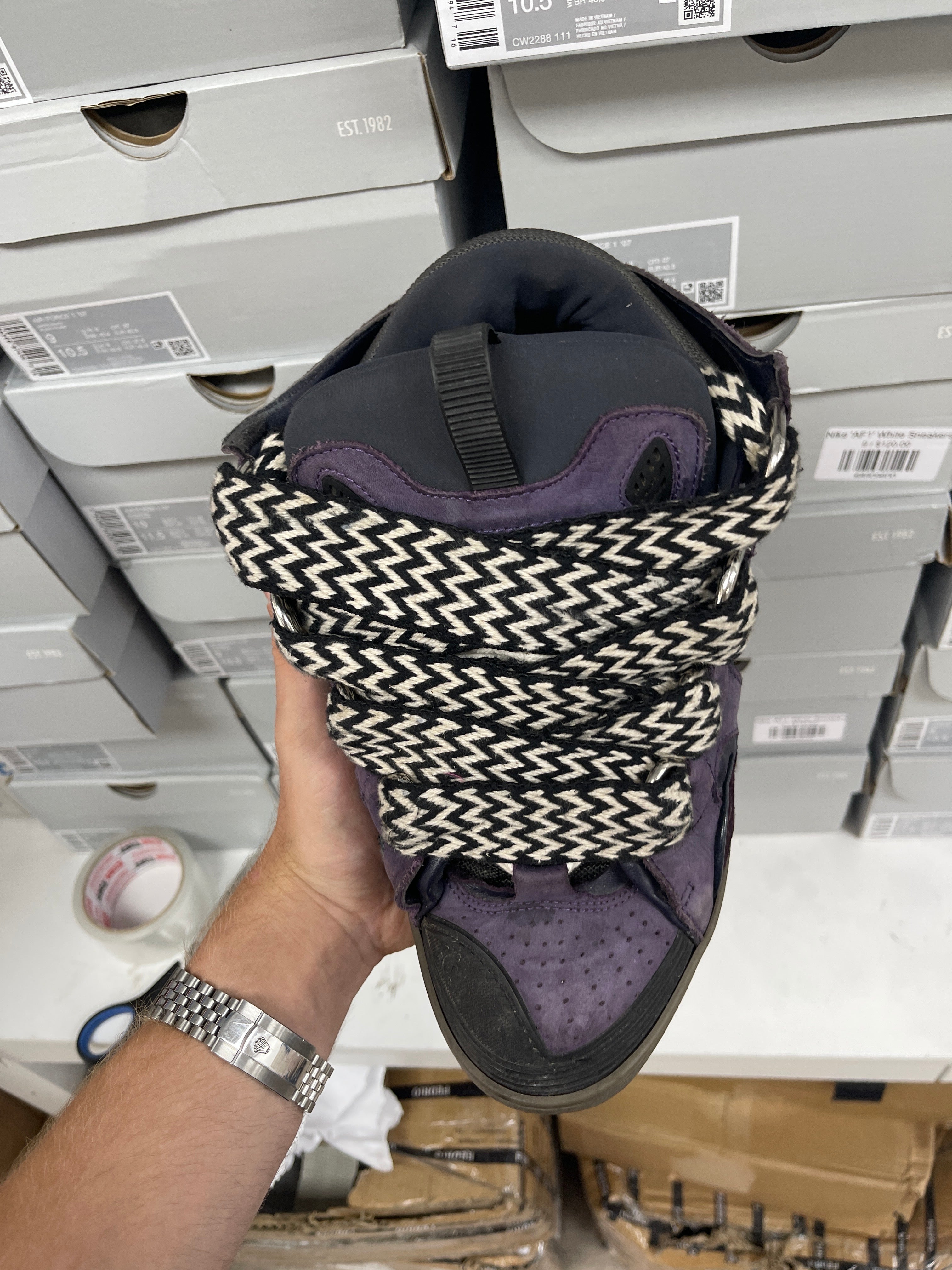 Lanvin Purple Curb Sneakers