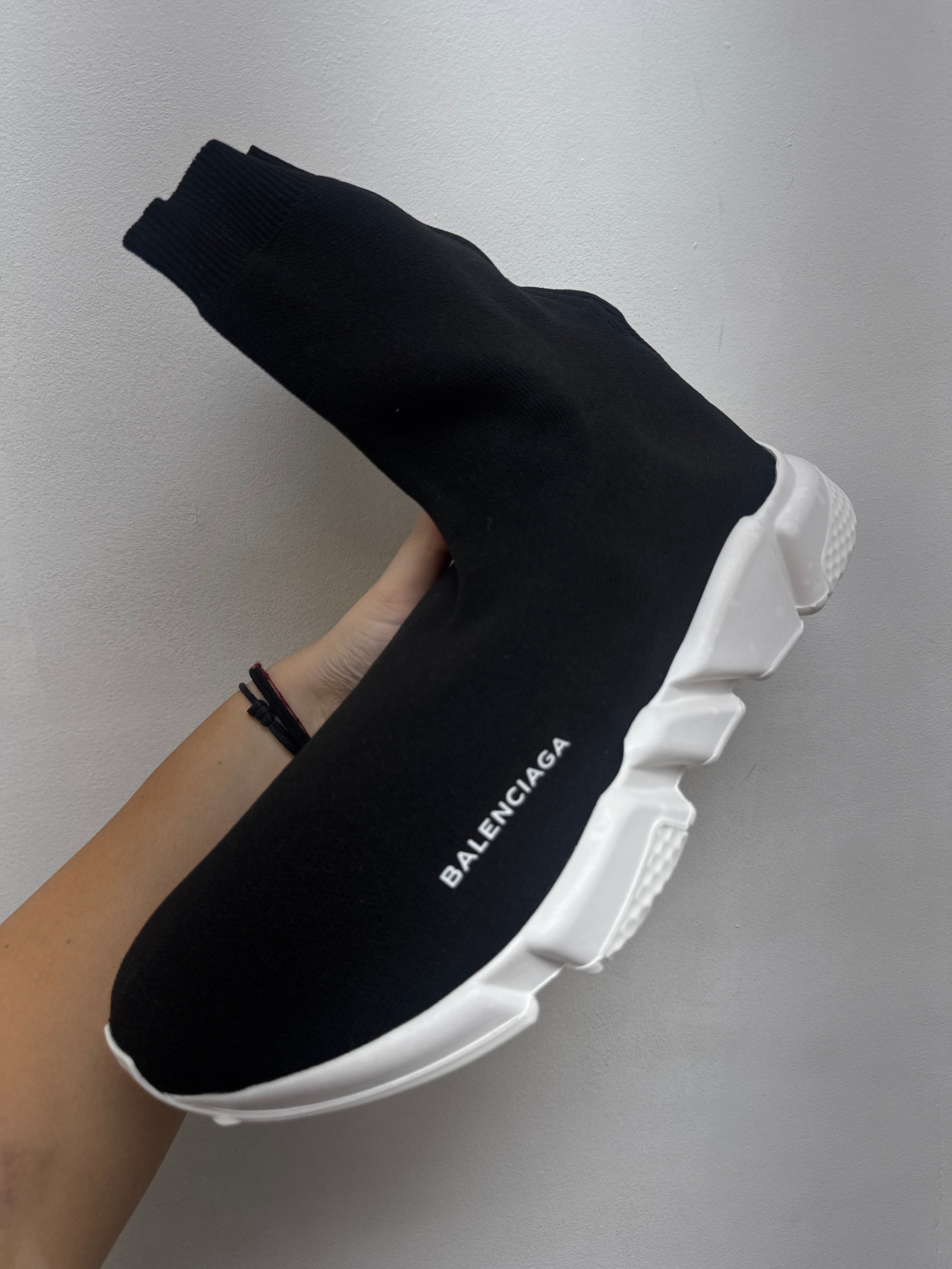 Balenciaga Black White Sock Runner Sneakers