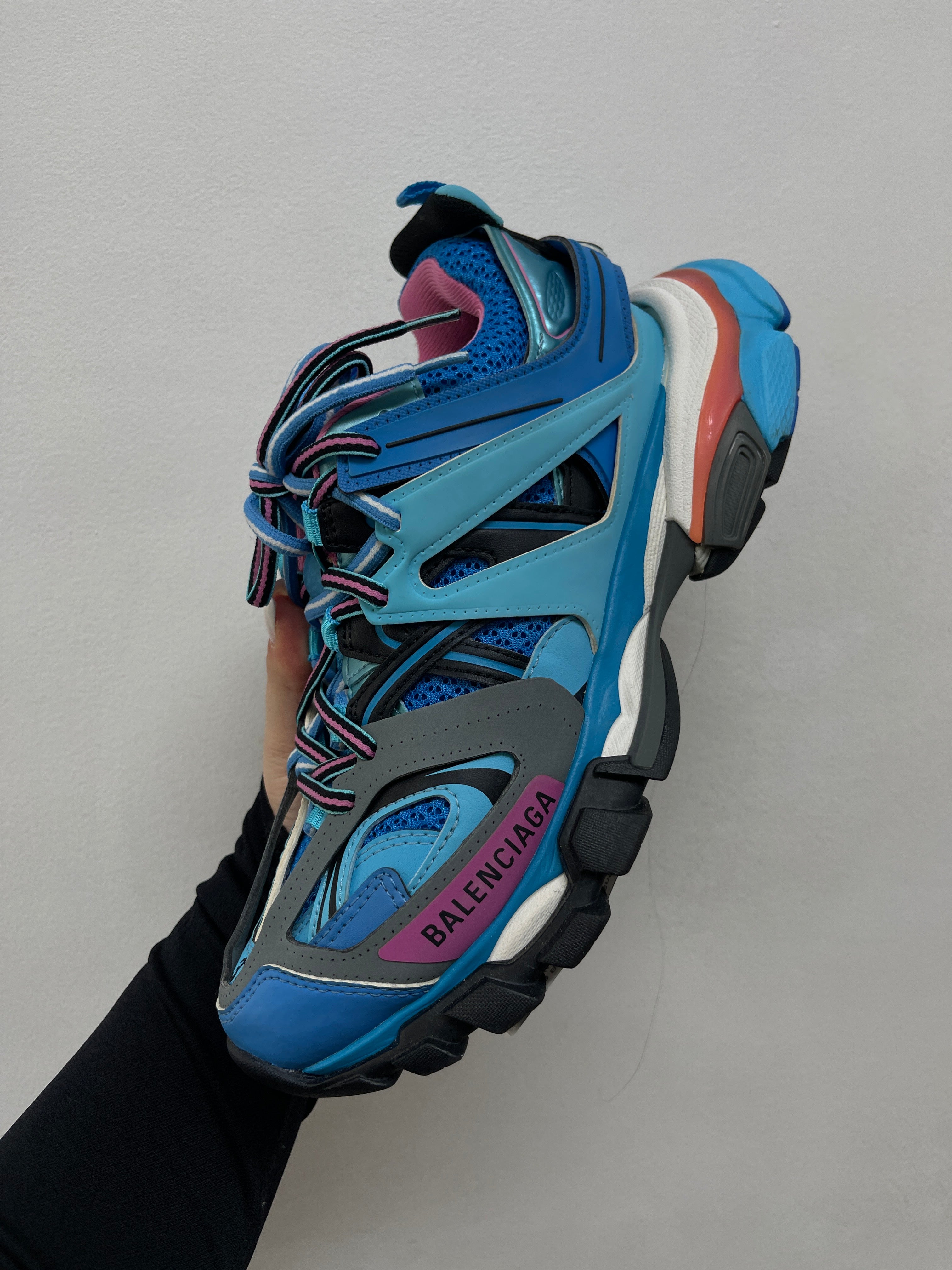 Balenciaga Blue Pink Track Sneakers
