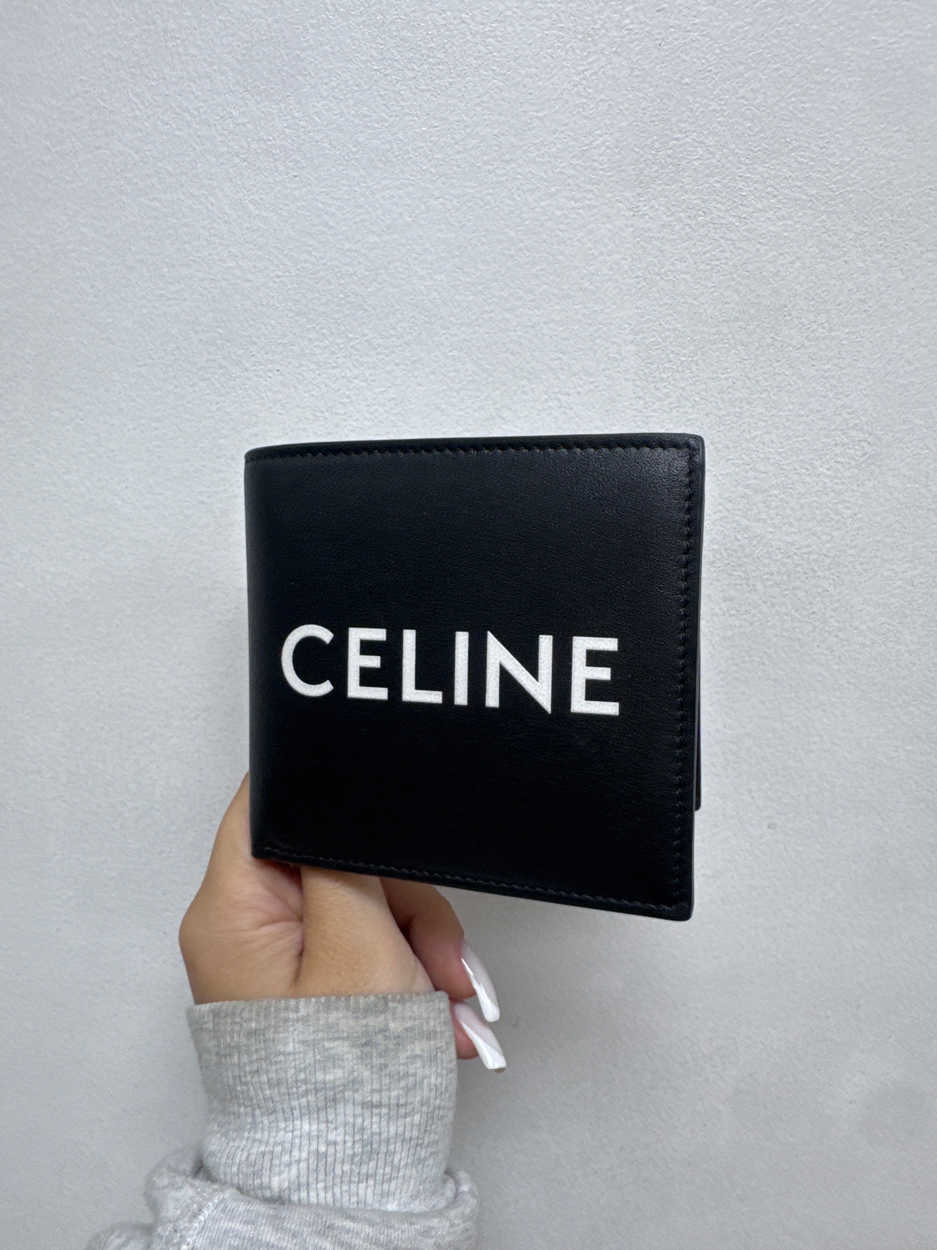 Celine Black White Bi-Fold Wallet