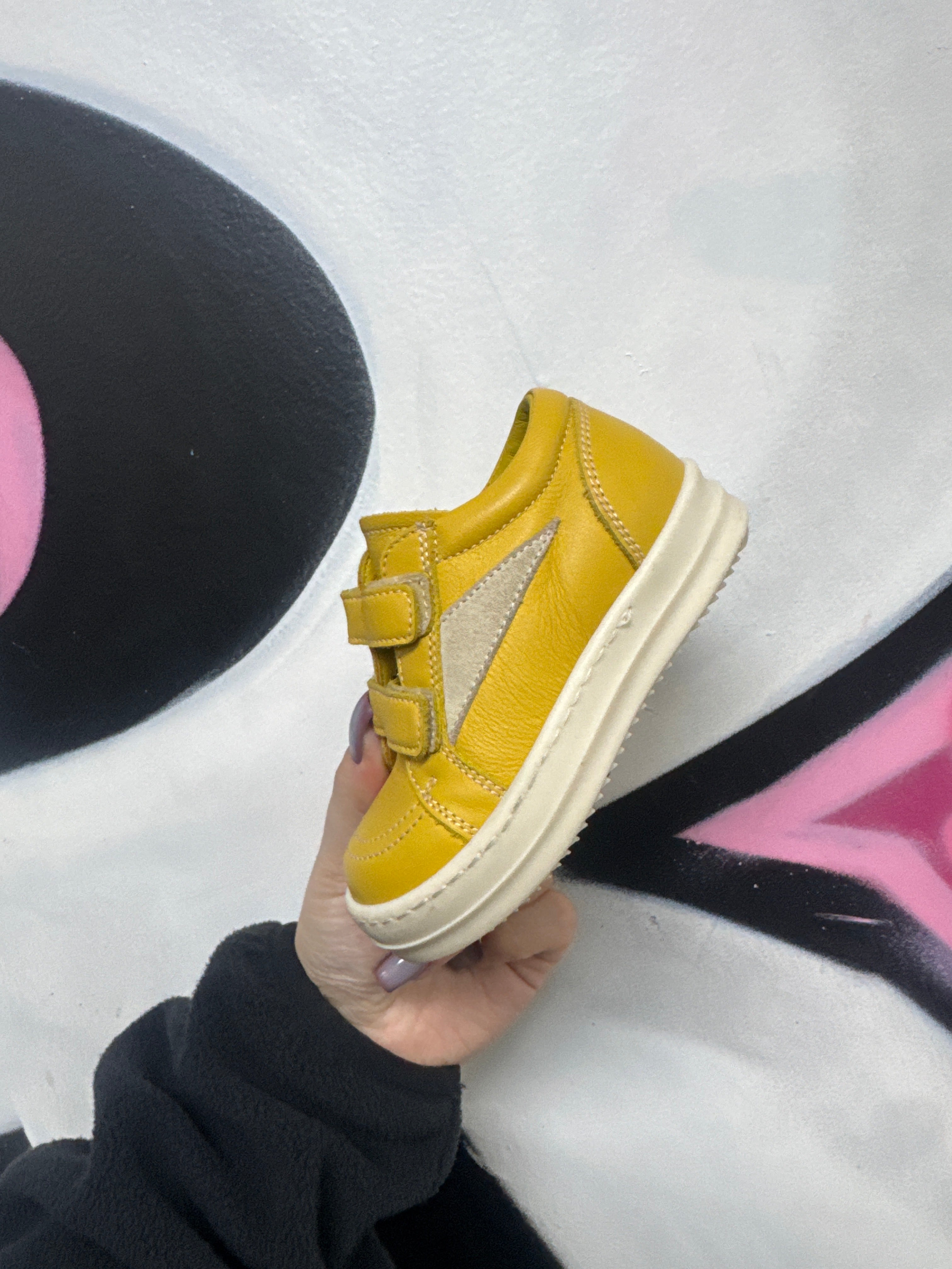 Rick Owens Baby Vintage Low Ochre Milk Sneakers