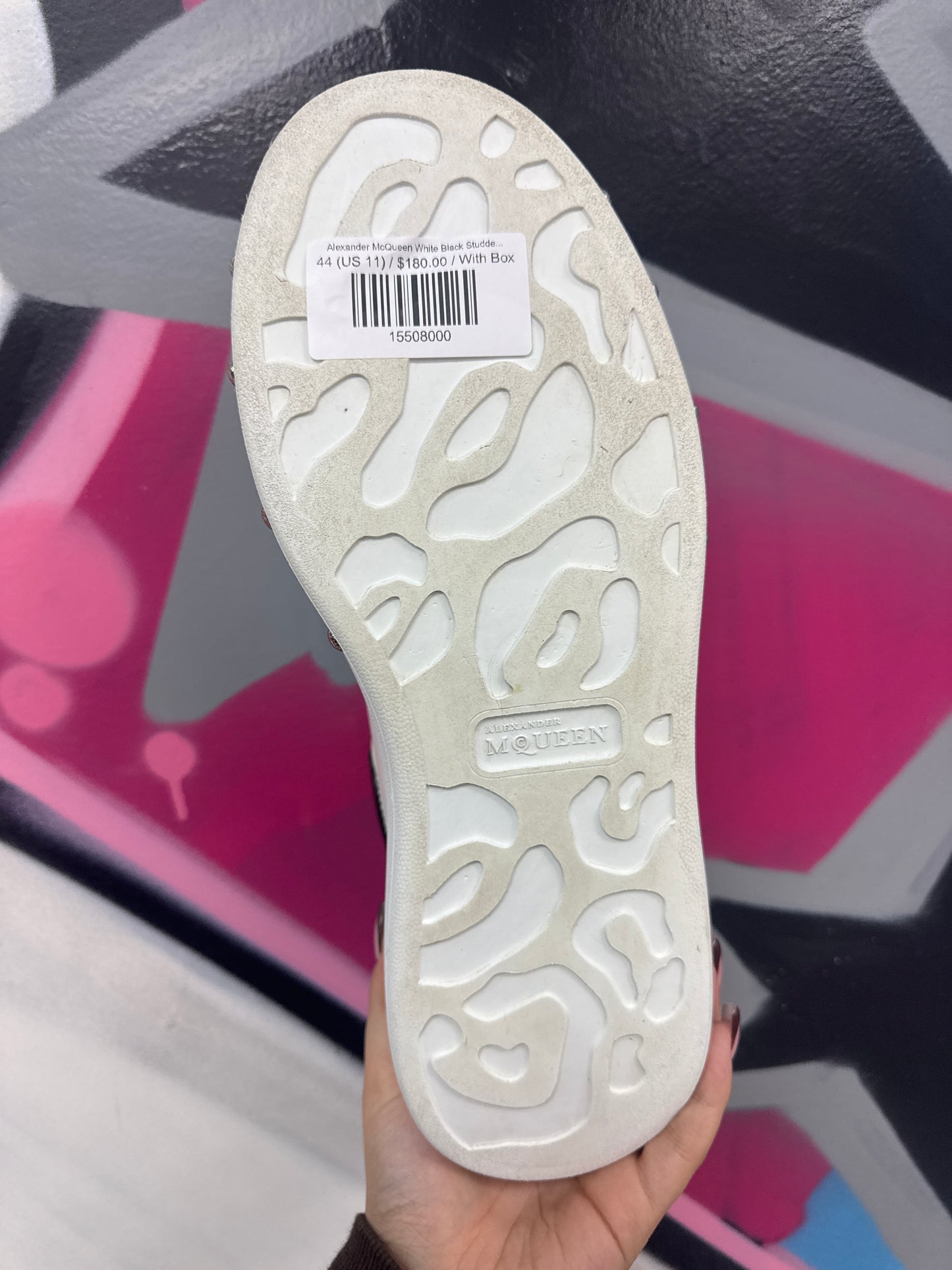 Alexander McQueen White Black Studded Sneakers