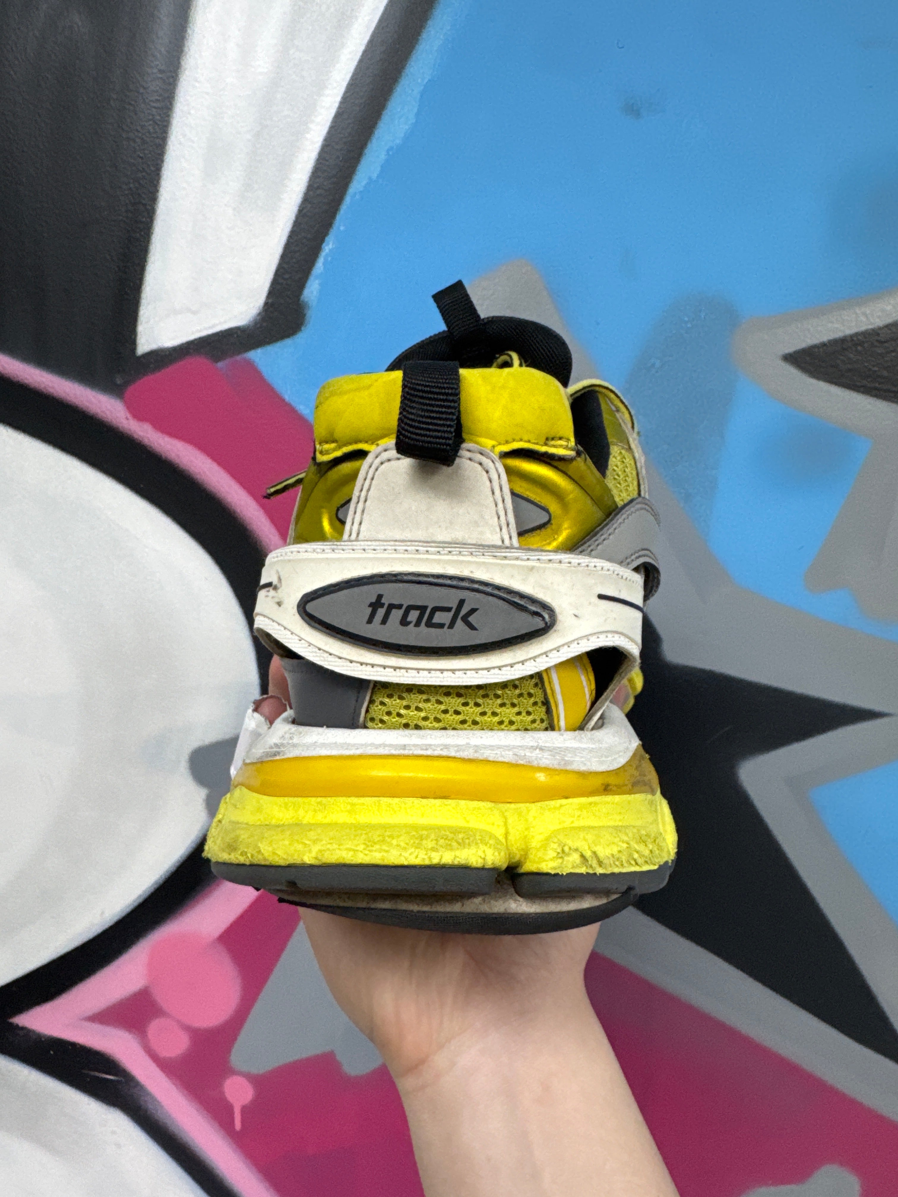 Balenciaga Grey Yellow Track Sneakers