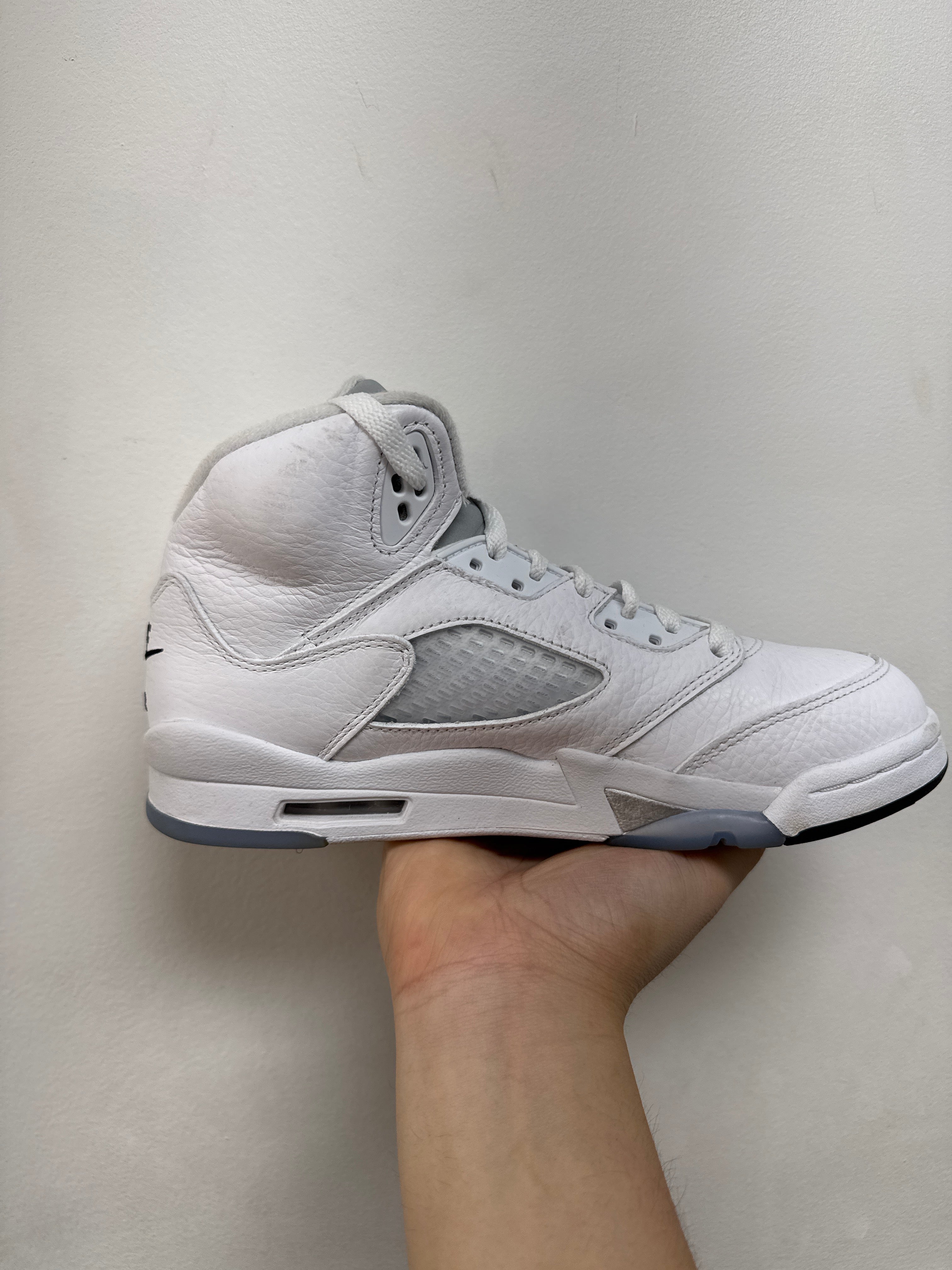 Jordan 5 White Metallic Sneakers