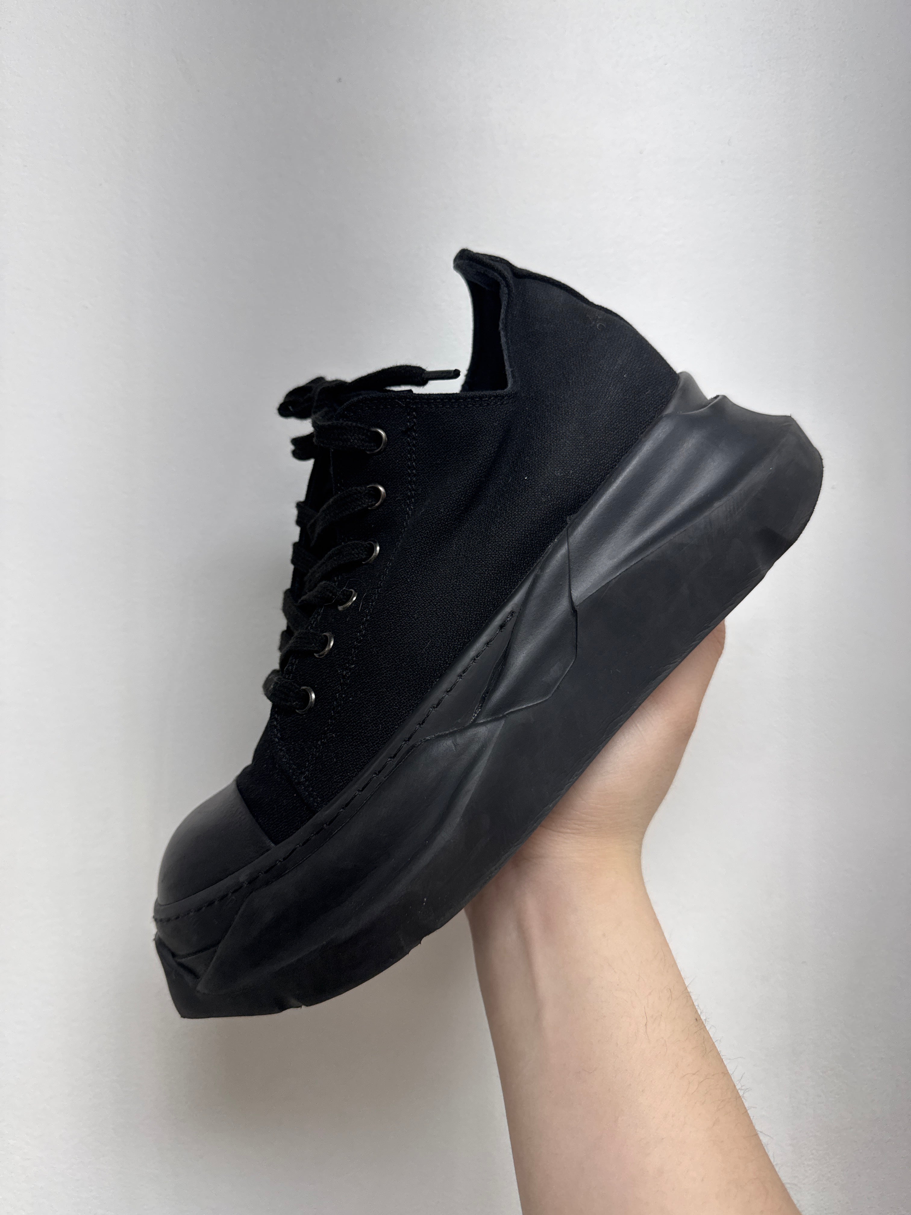 Rick Owens Triple Black Abstract Sneakers