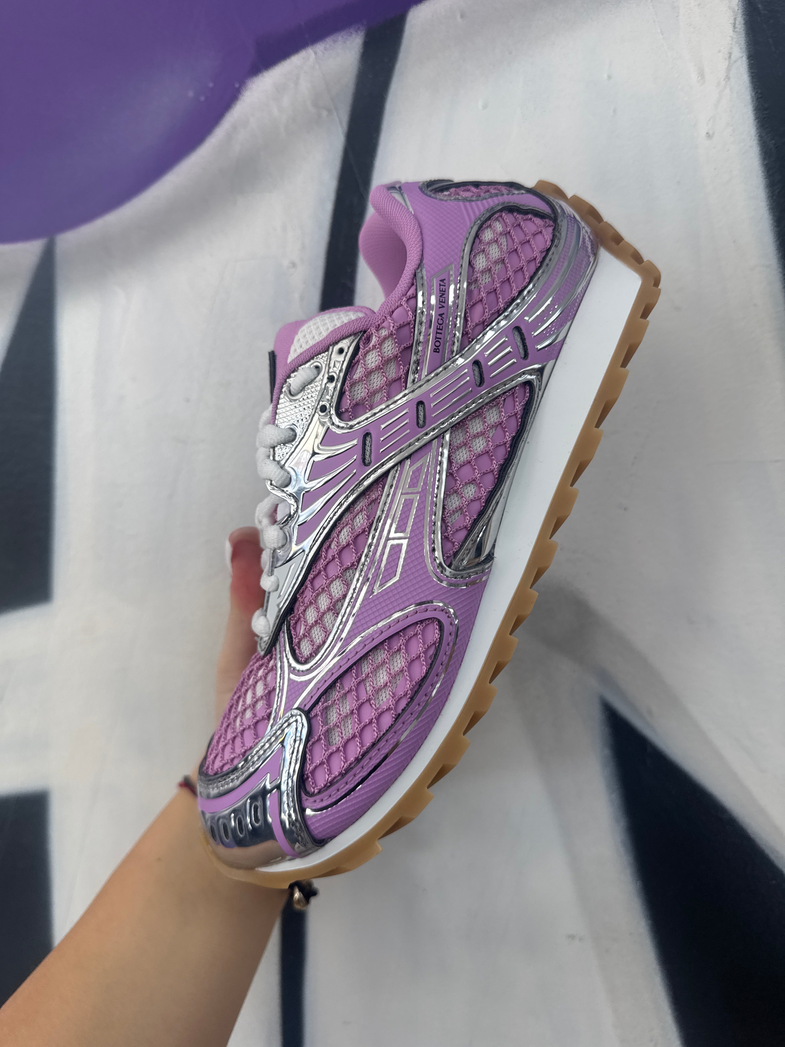 Bottega Veneta Gloss Pink Orbit Sneakers