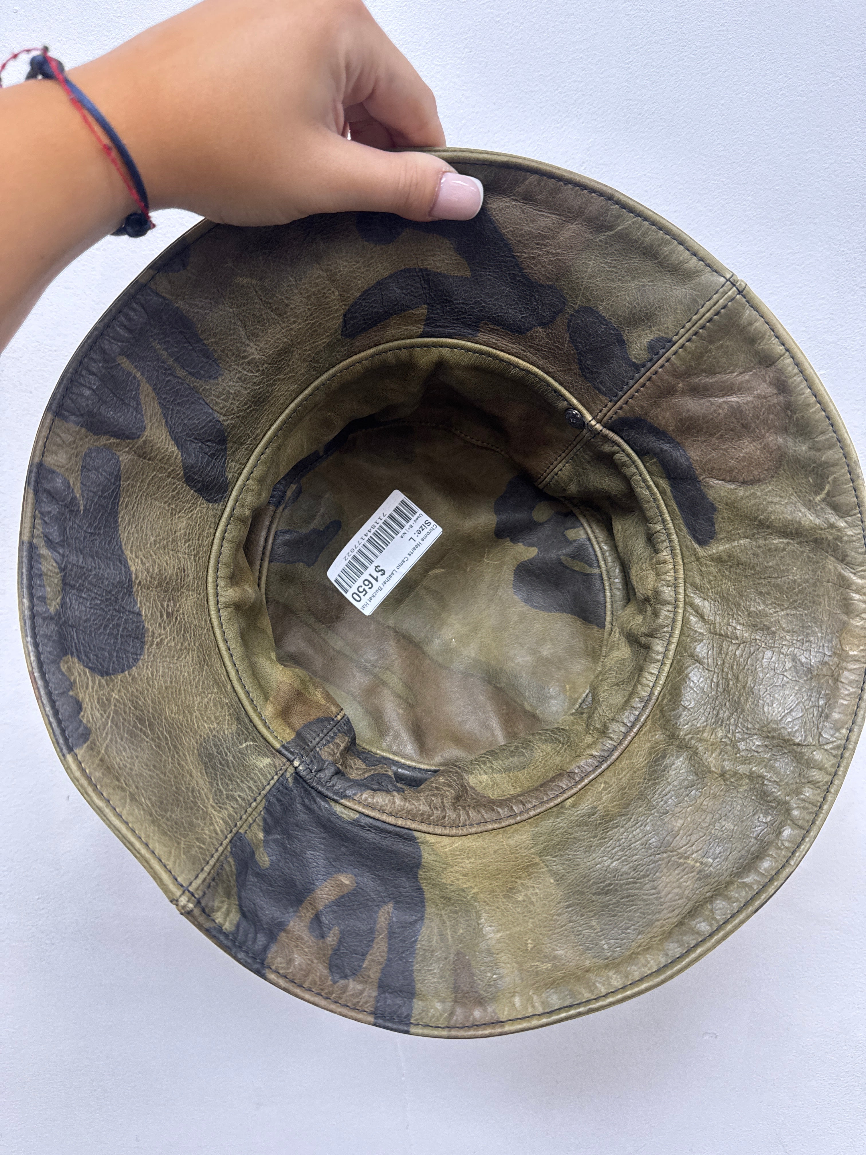Chrome Hearts Camo Leather Bucket Hat