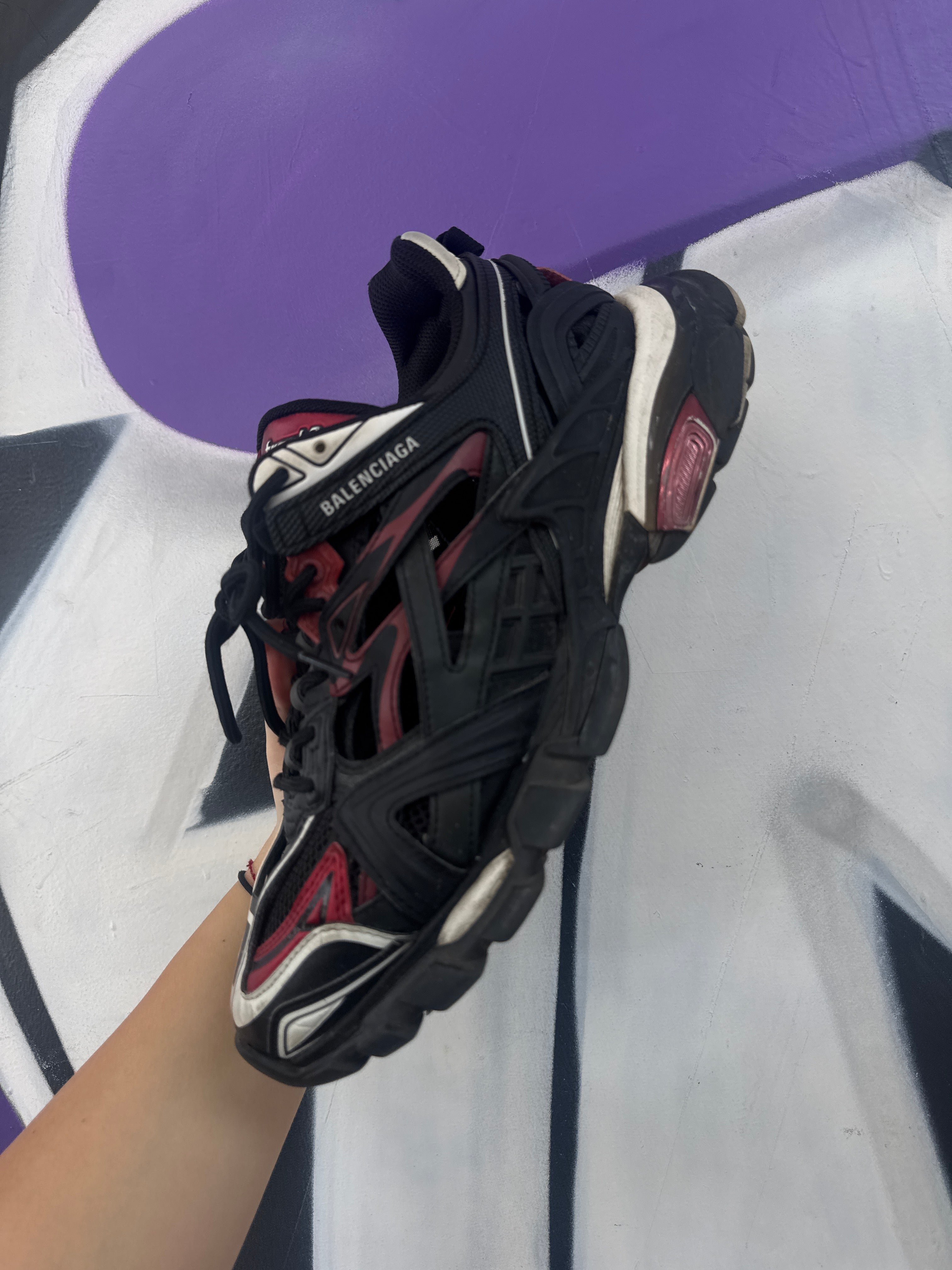 Balenciaga Black Red Track 2 Sneakers