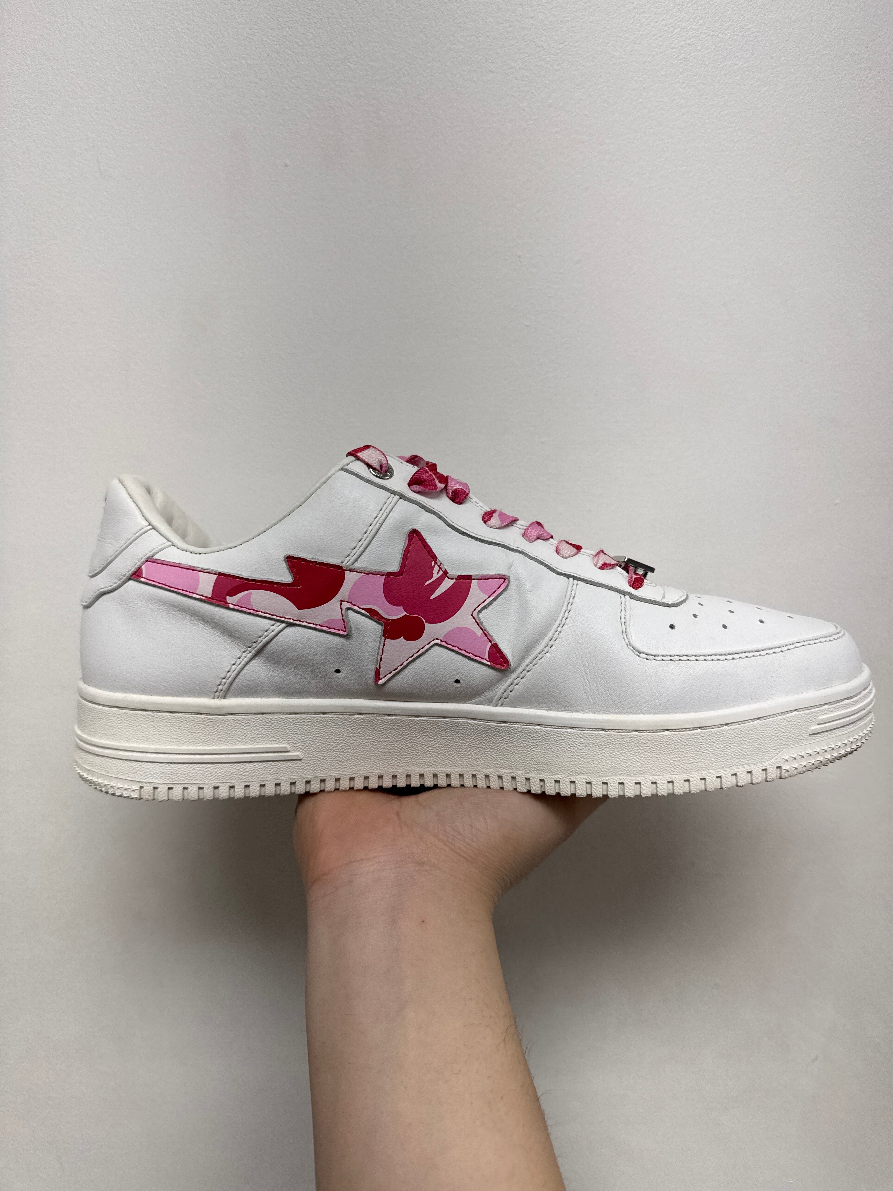 Bape White Pink Camo BAPESTA Sneakers