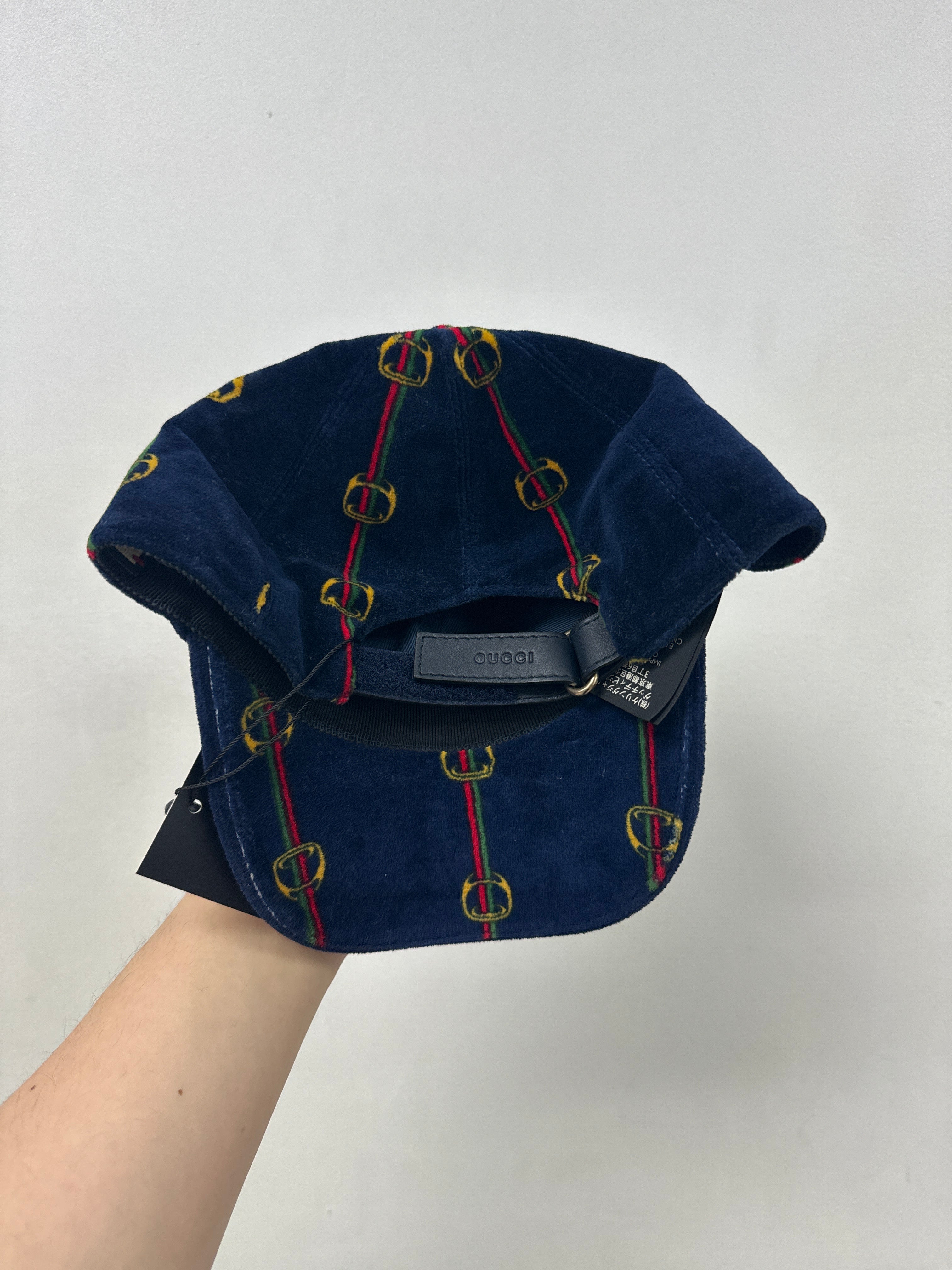 Gucci Navy Chain Velvet Cap