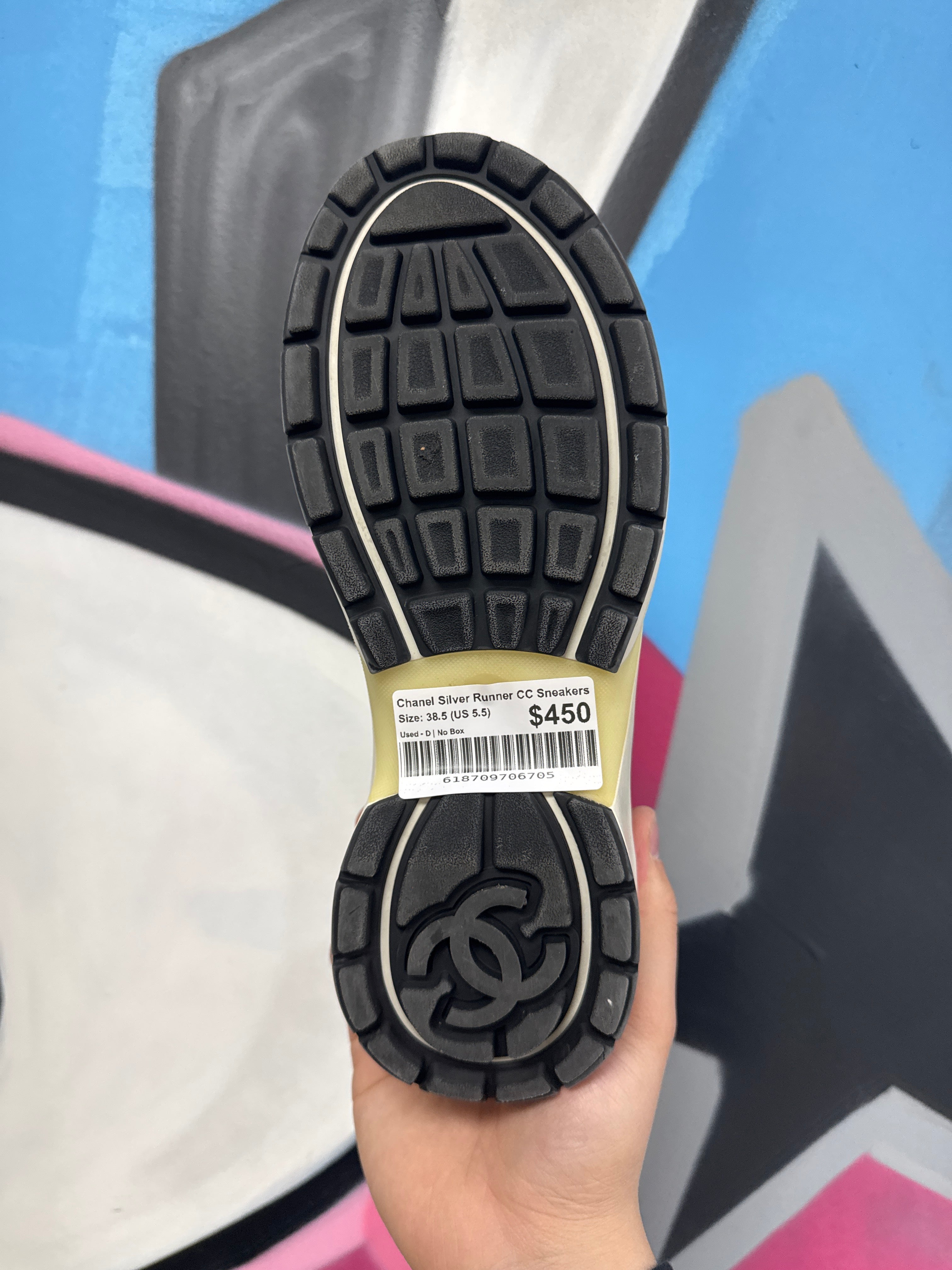 Chanel Silver Runner CC Sneakers