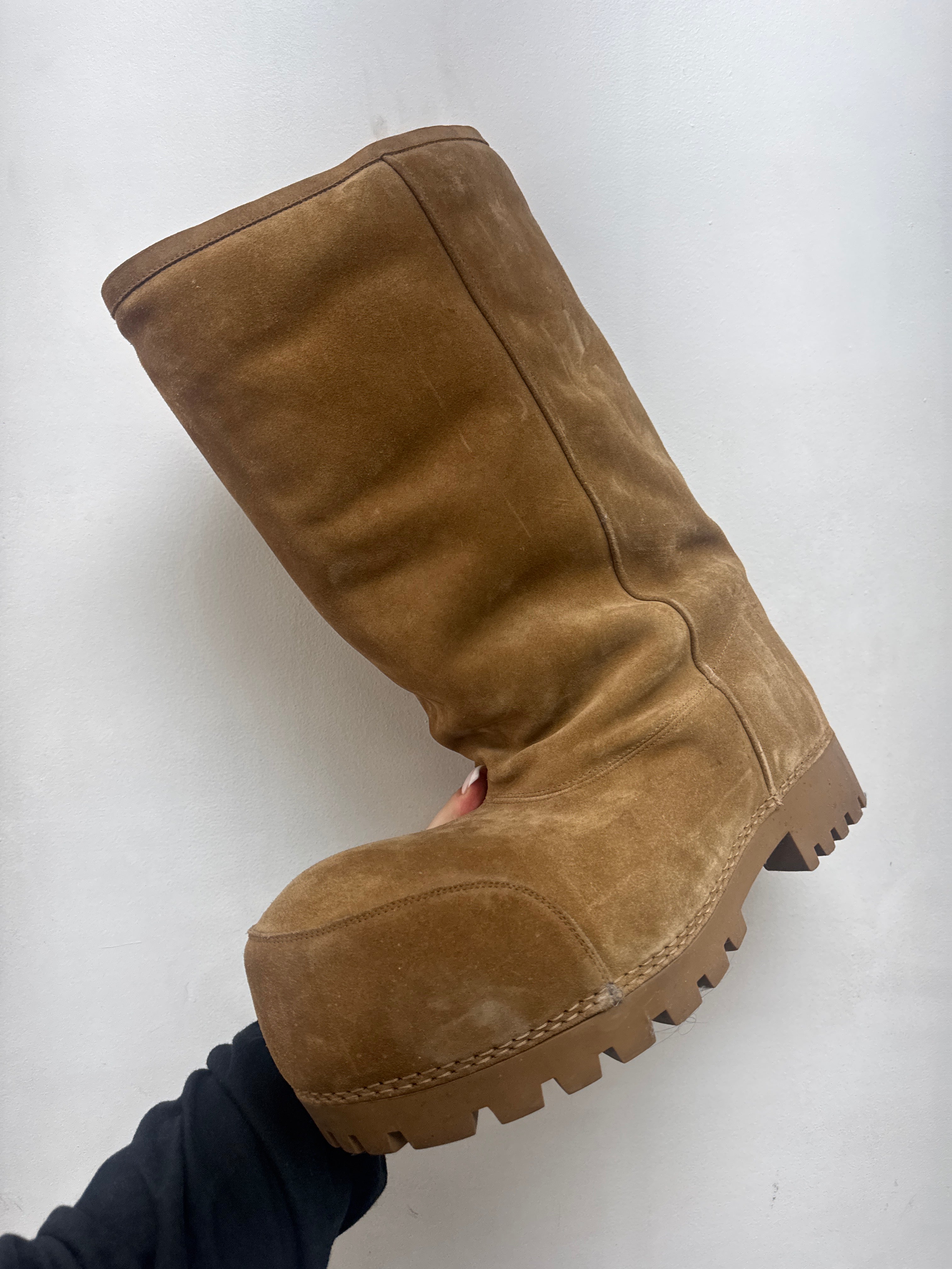 Balenciaga Brown Fur Alaska Boots