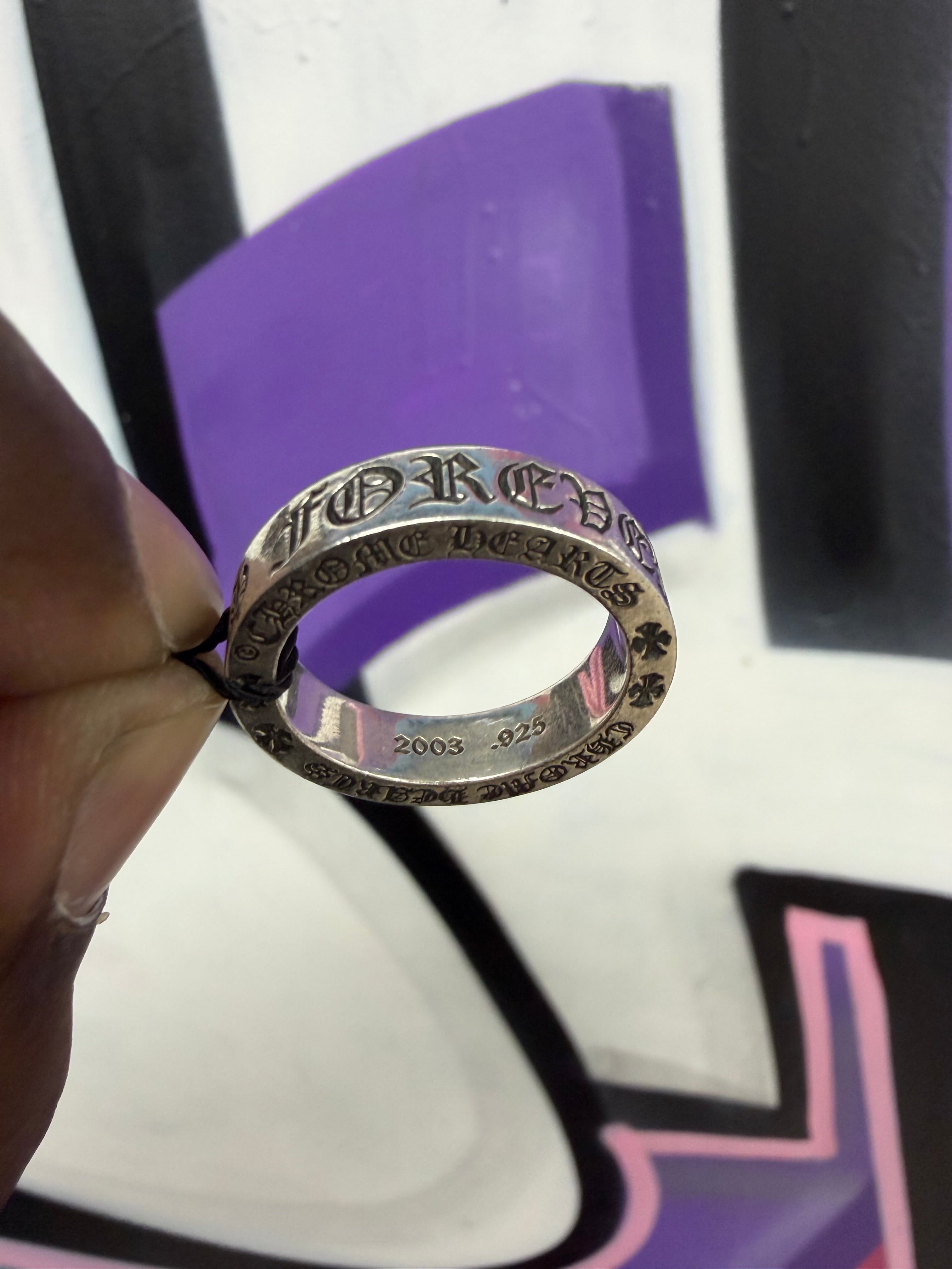 Chrome Hearts .925 Silver CH Forever Spacer 6MM Ring
