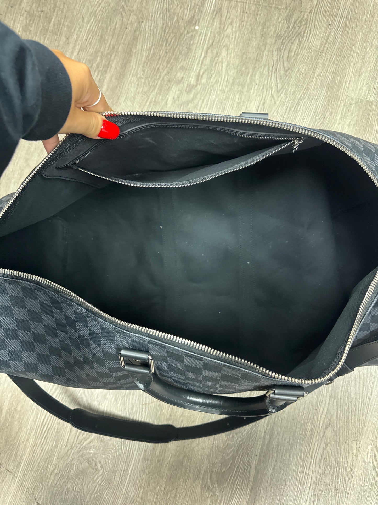 LV Black Damier Duffle Bag
