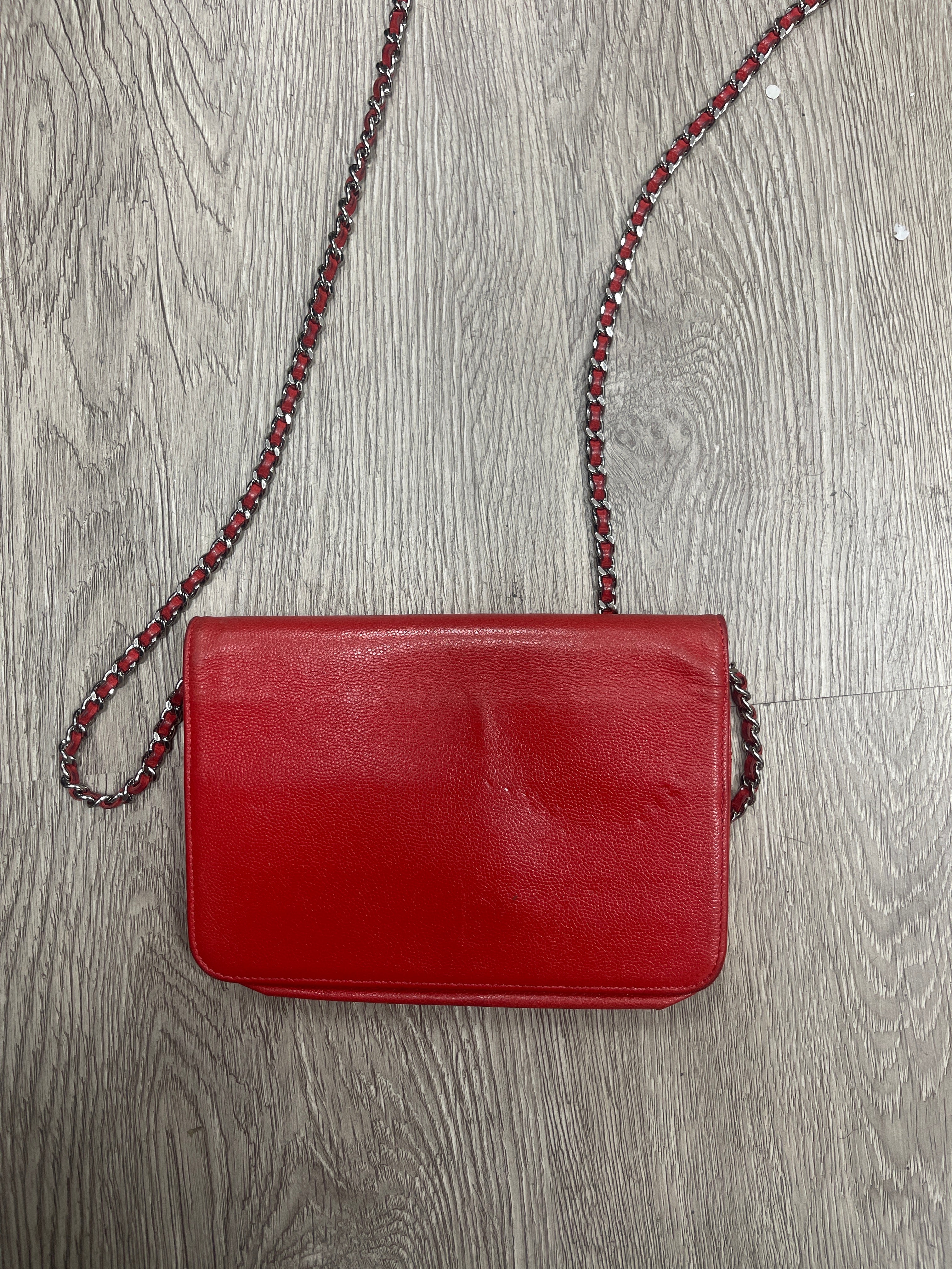Chanel Caviar Sevruga Wallet On Chain Used