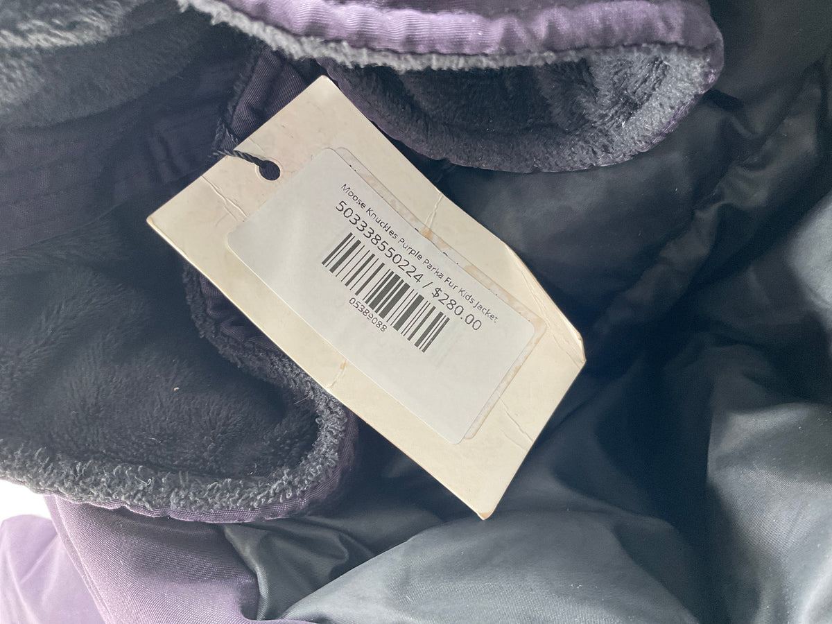 Moose Knuckles Purple Parka Fur Kids Jacket