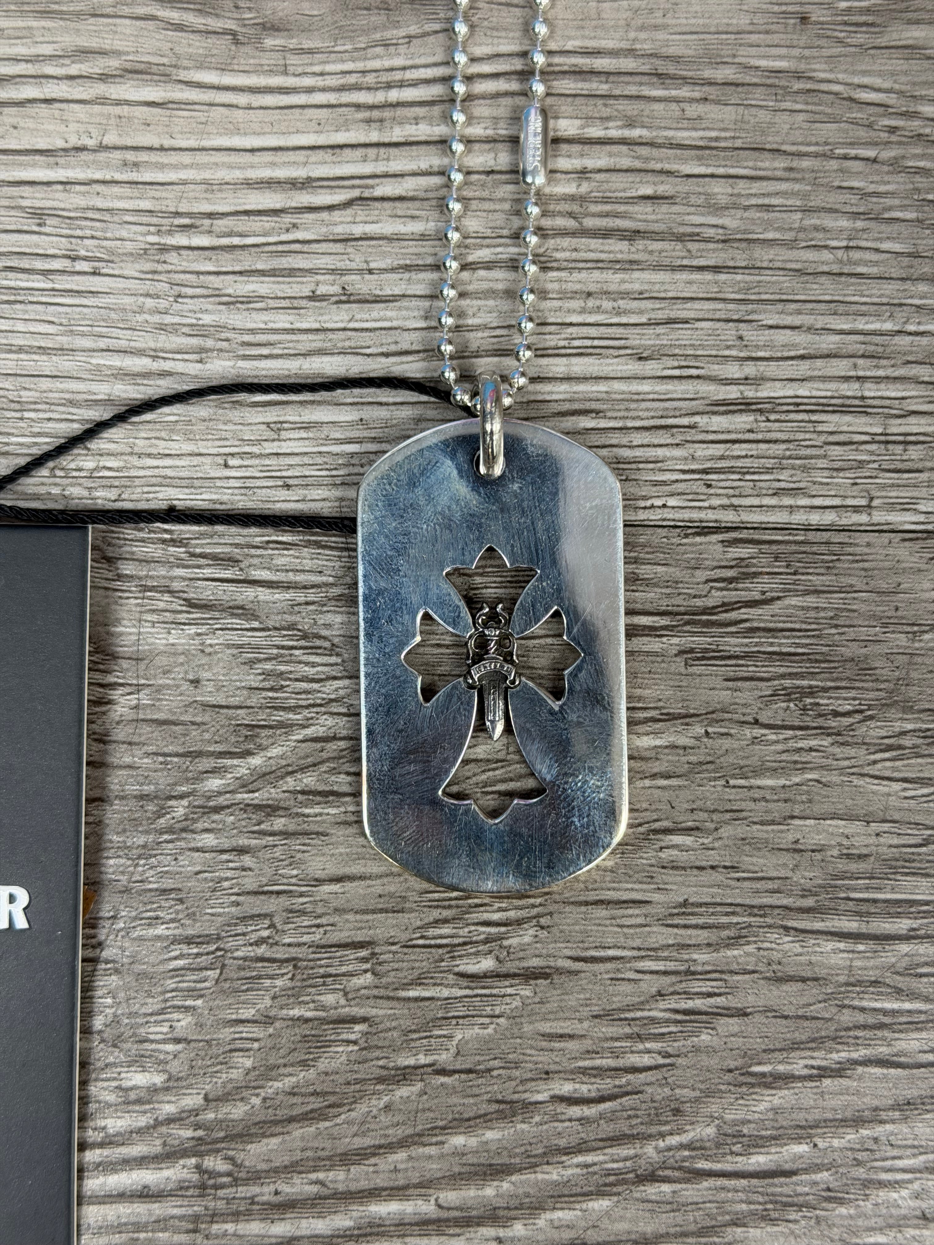 Chrome Hearts .925 Silver Dagger Cross Pendant With Chain Accessories