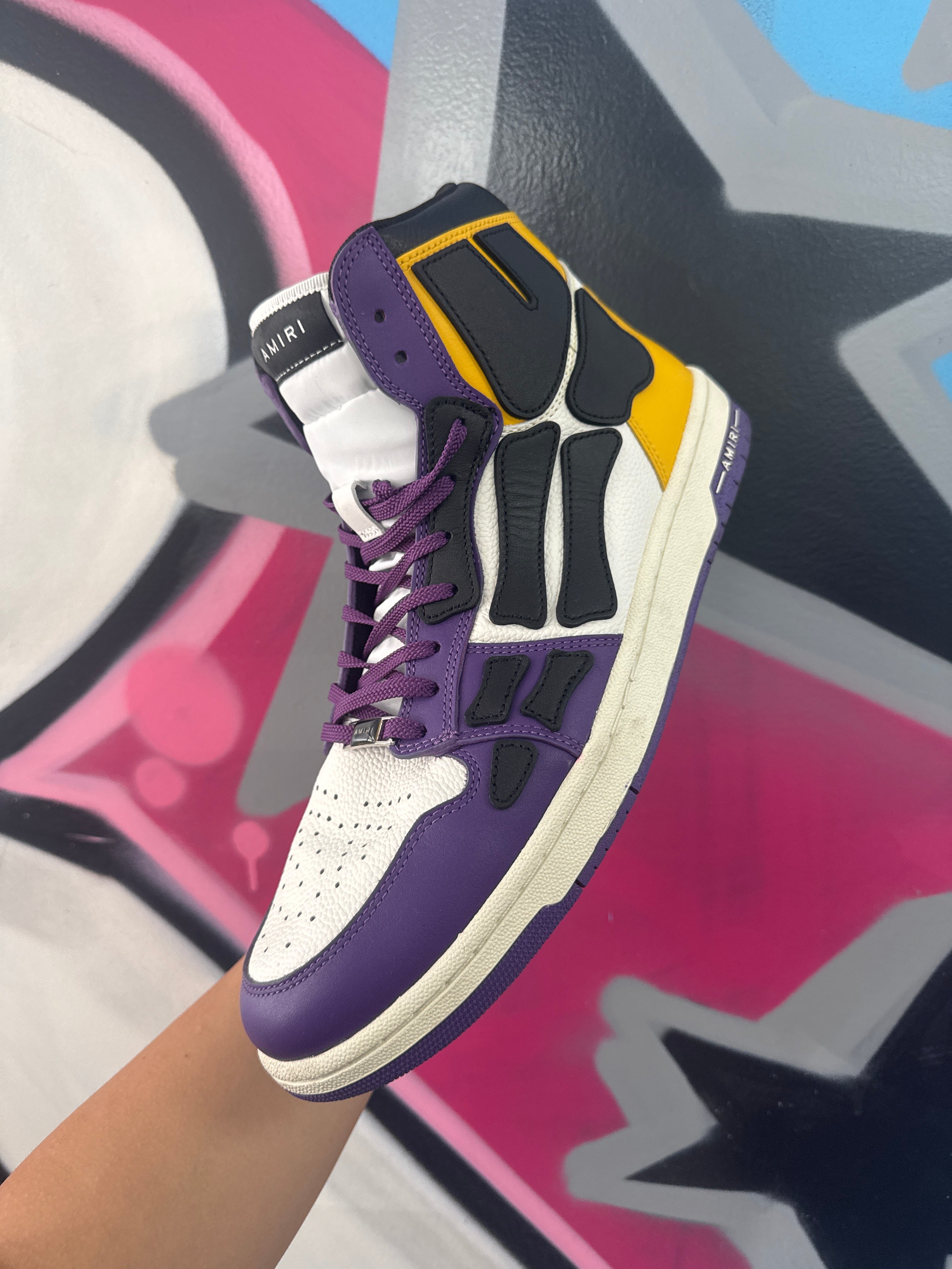 Amiri Skeleton High Top Lakers Colorway New 12.5 With Box