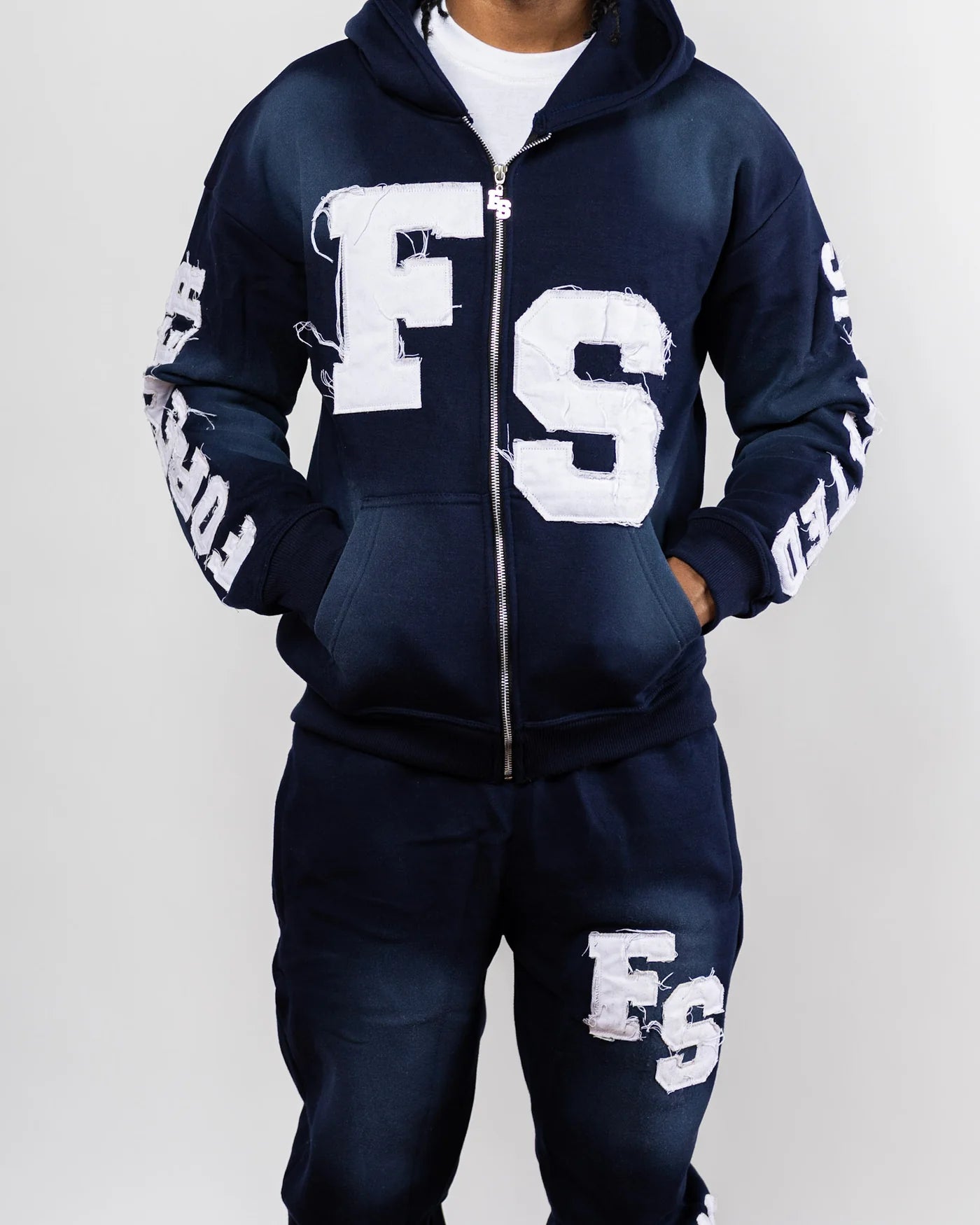 Forever Situated 'Logo' Navy & White Sweatsuit