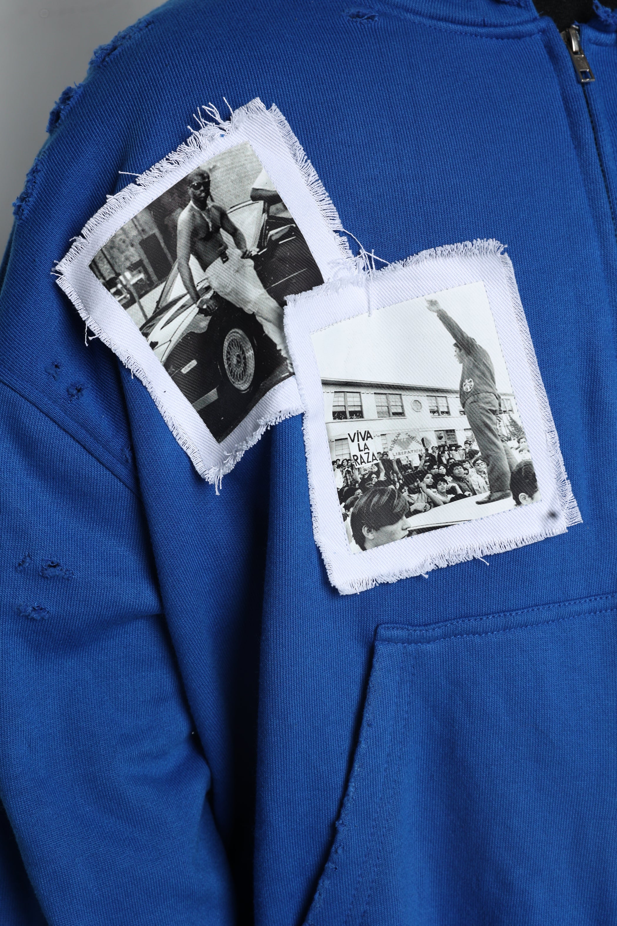 Fraternal Desires 'WATTBA' Blue Zip Up Hoodie