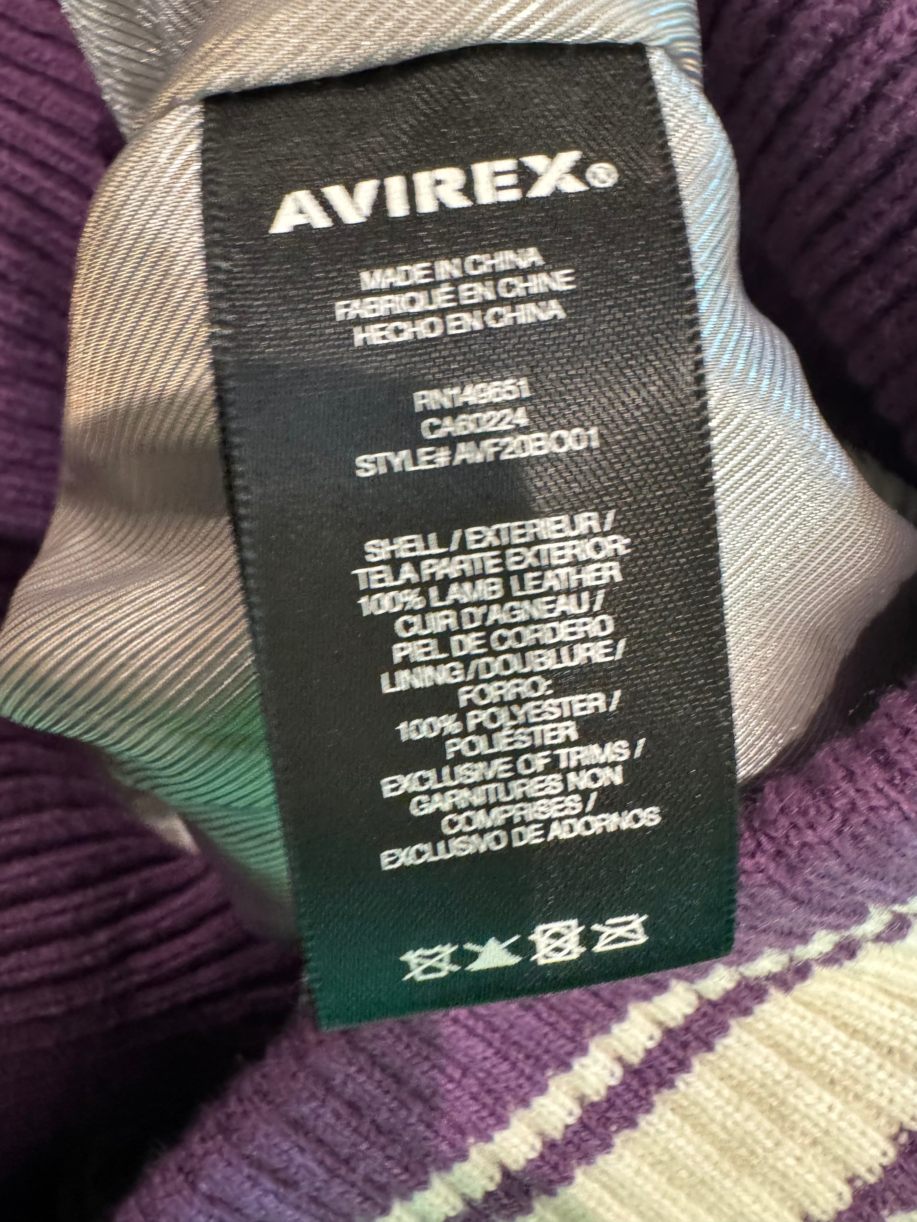 Avirex Purple Varsity Jacket