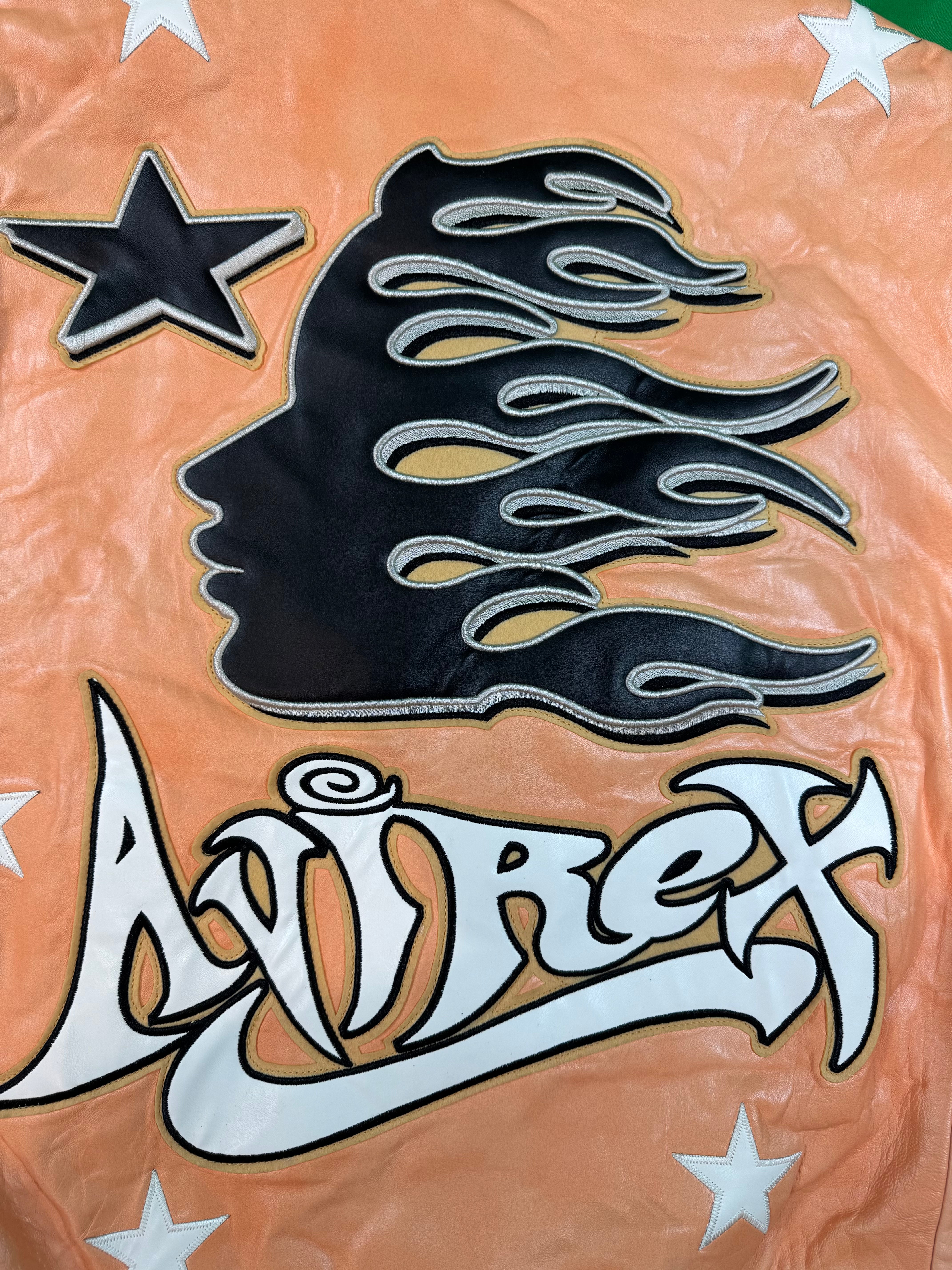 Hellstar x Avirex Icon Orange Varsity Jacket