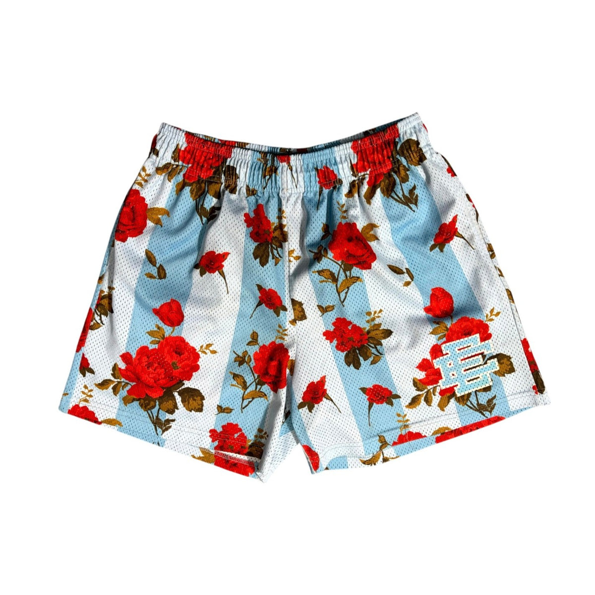 Eric Emanuel Rose Baby Blue & Red Shorts