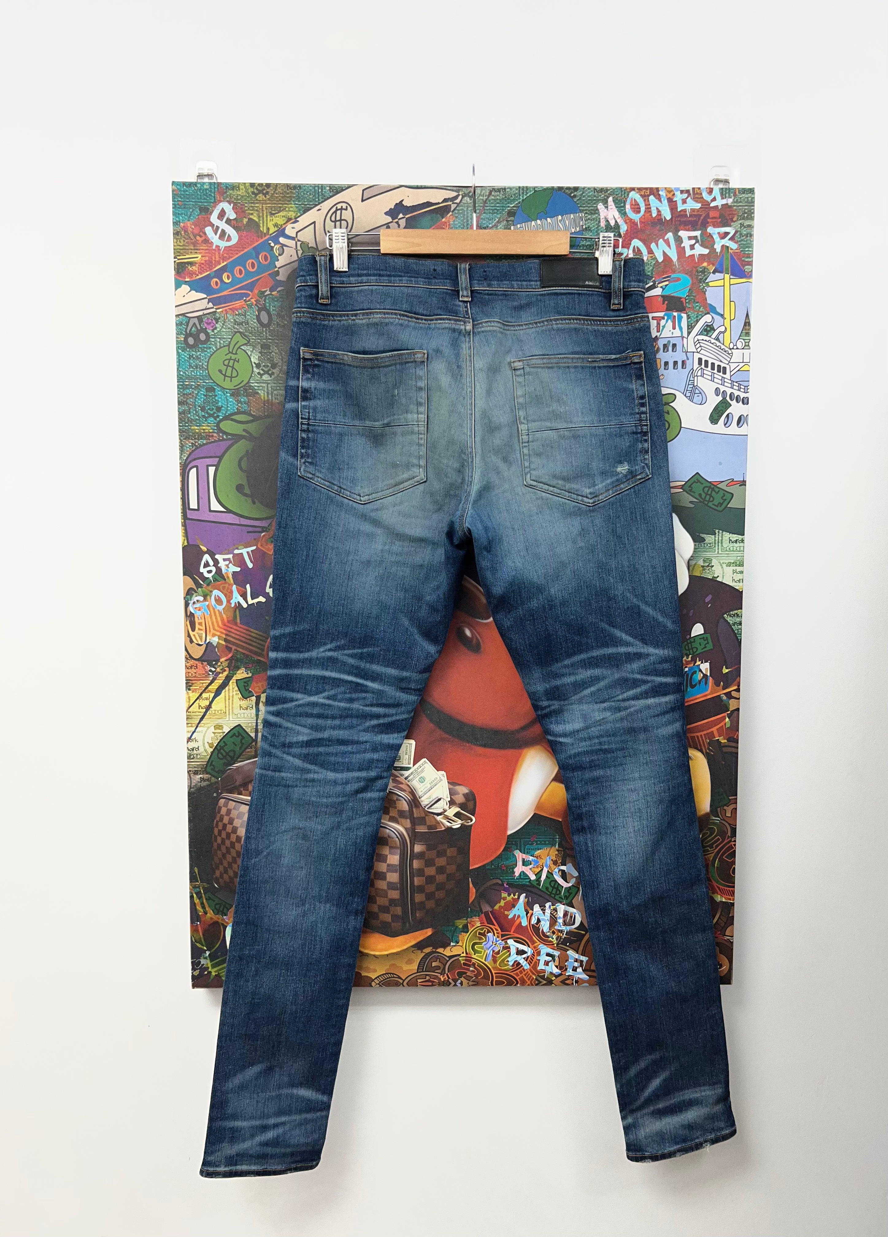 Amiri MX1 Vintage Deep Classic Black Patch Jeans
