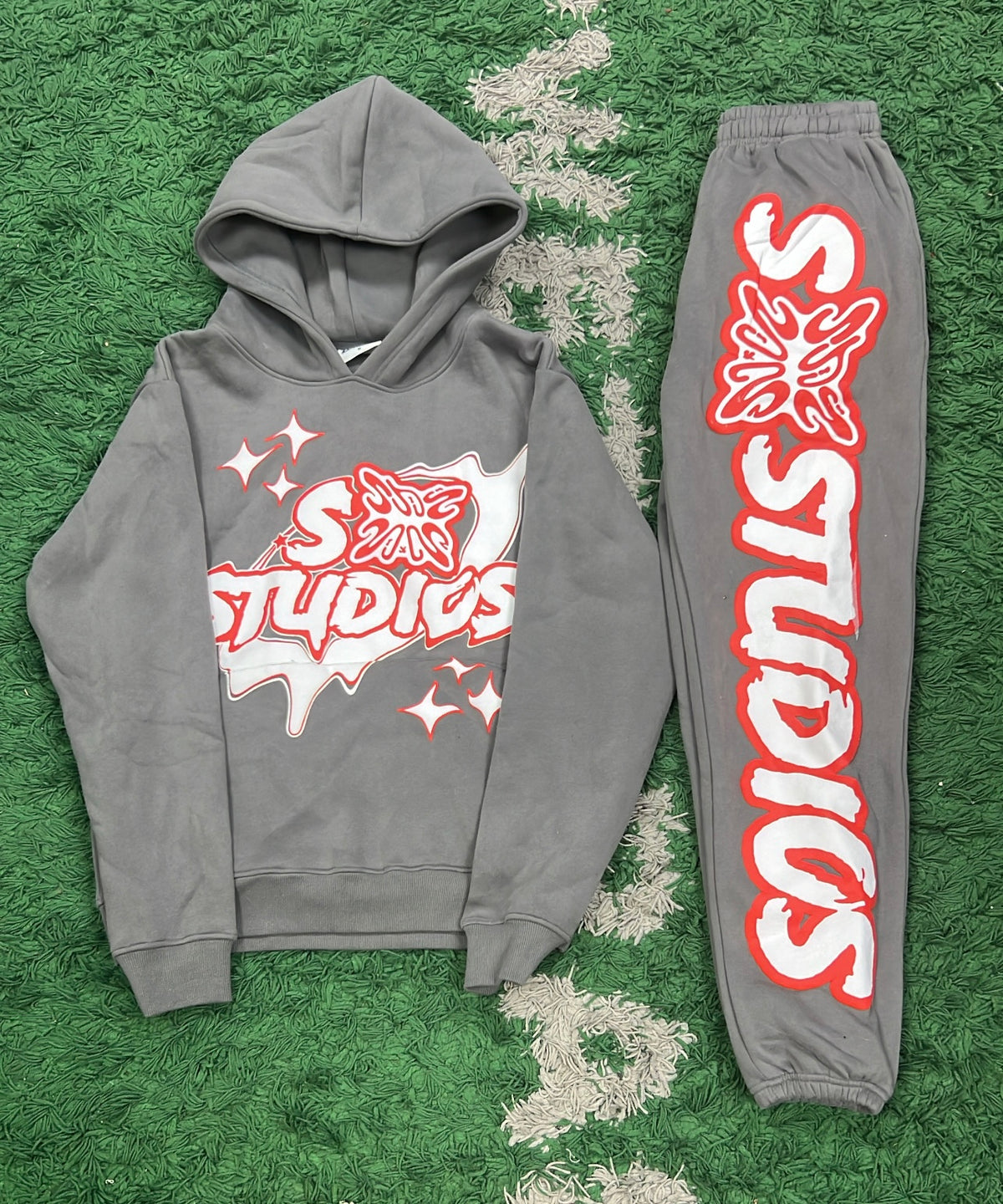 SB Studios Grey Red Sweatsuit