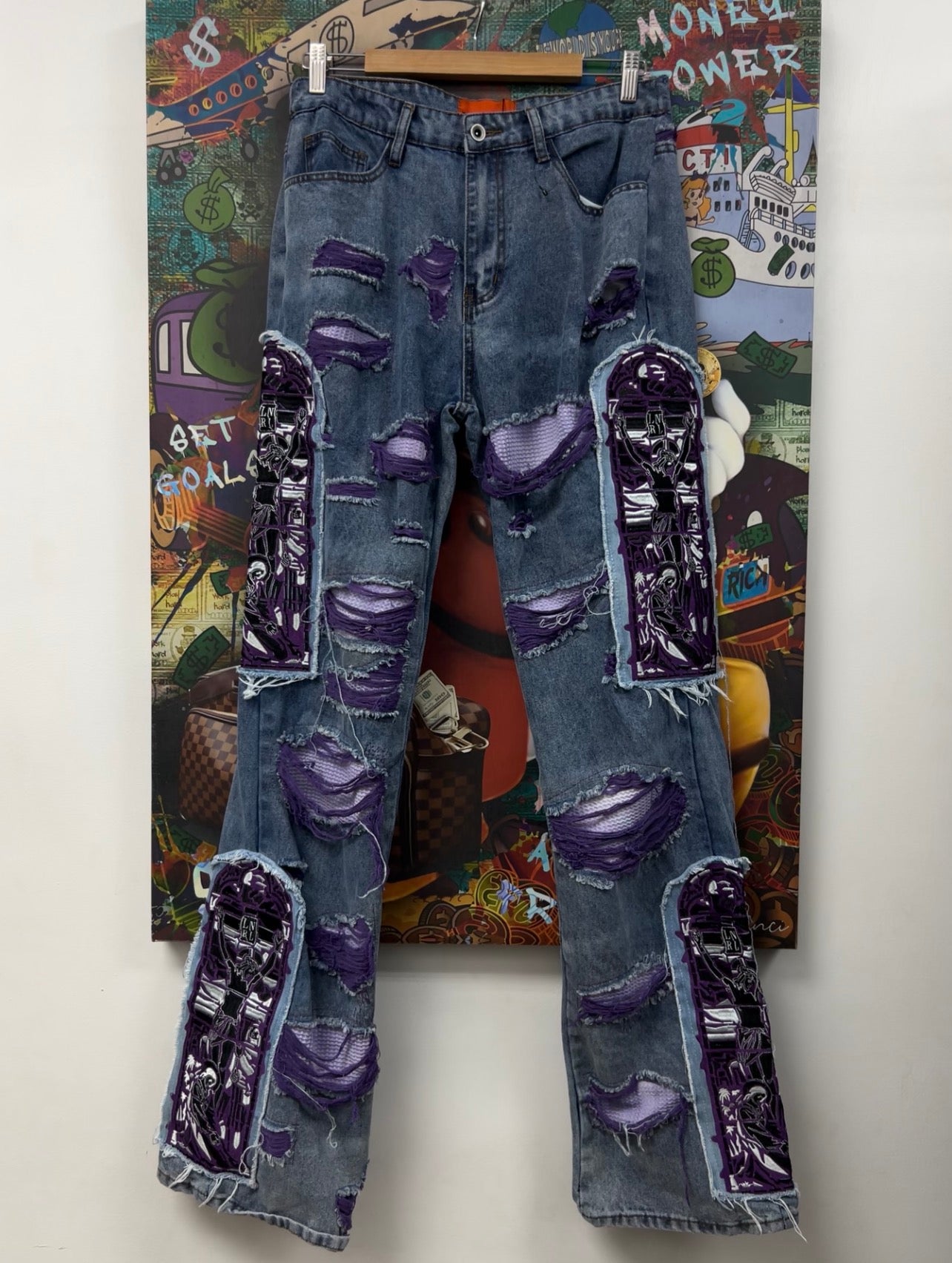Who Decides War Purple Jesus (Altered Fits 32) Jeans
