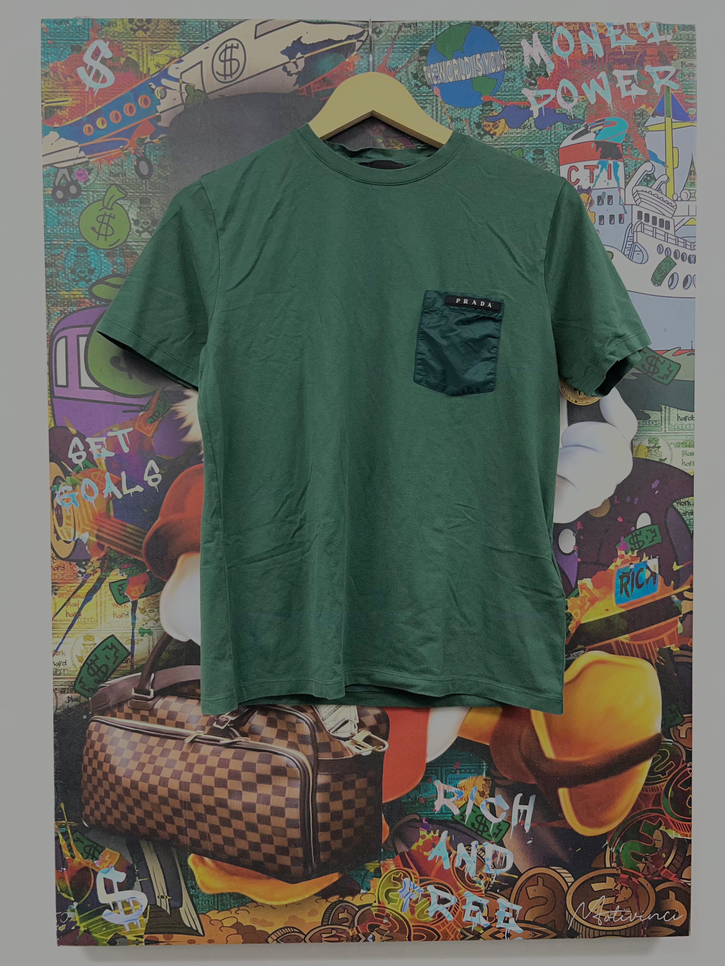 Prada Green Black Logo Tee