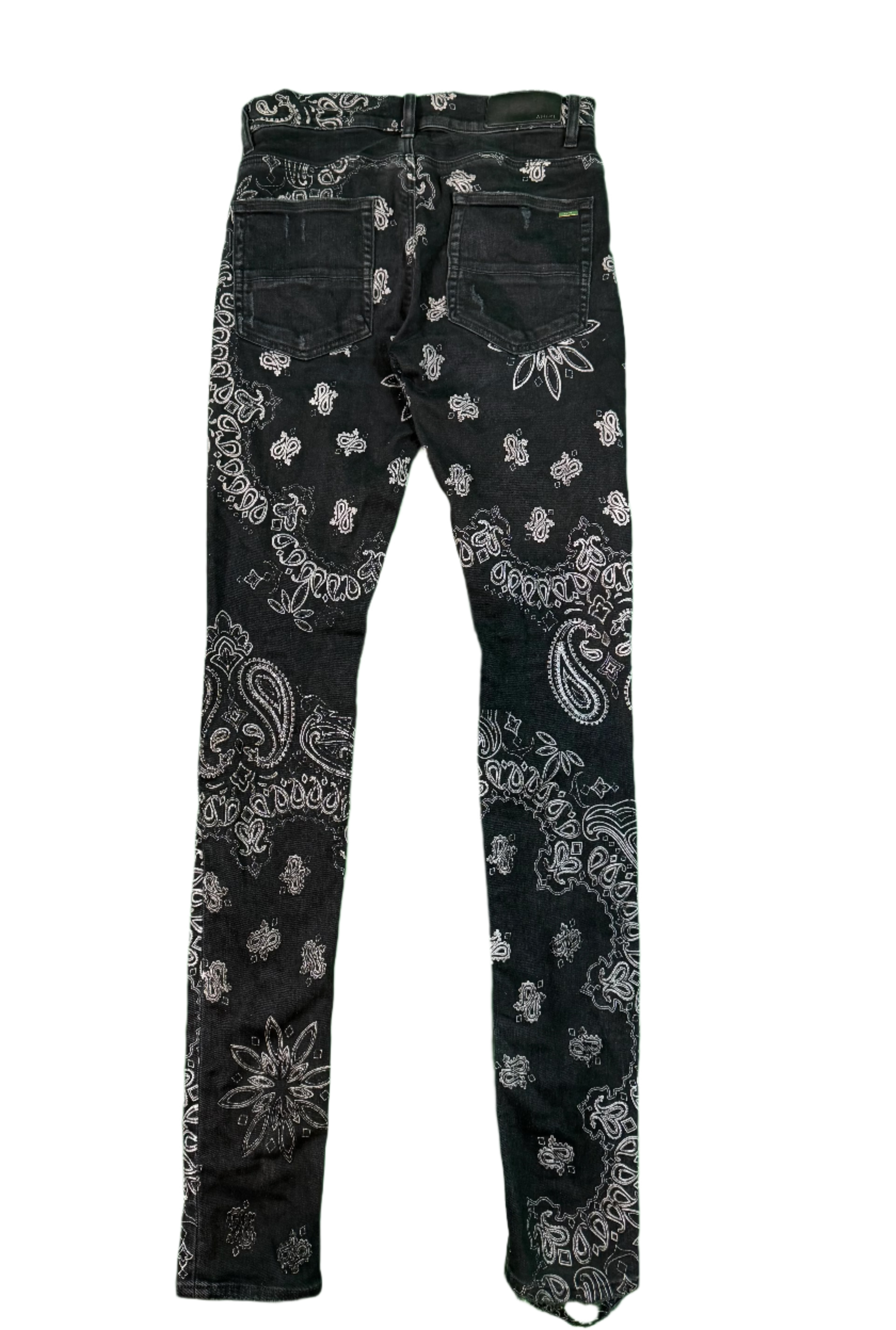 Amiri Stack Denim Black Bandana Used 29 N/A