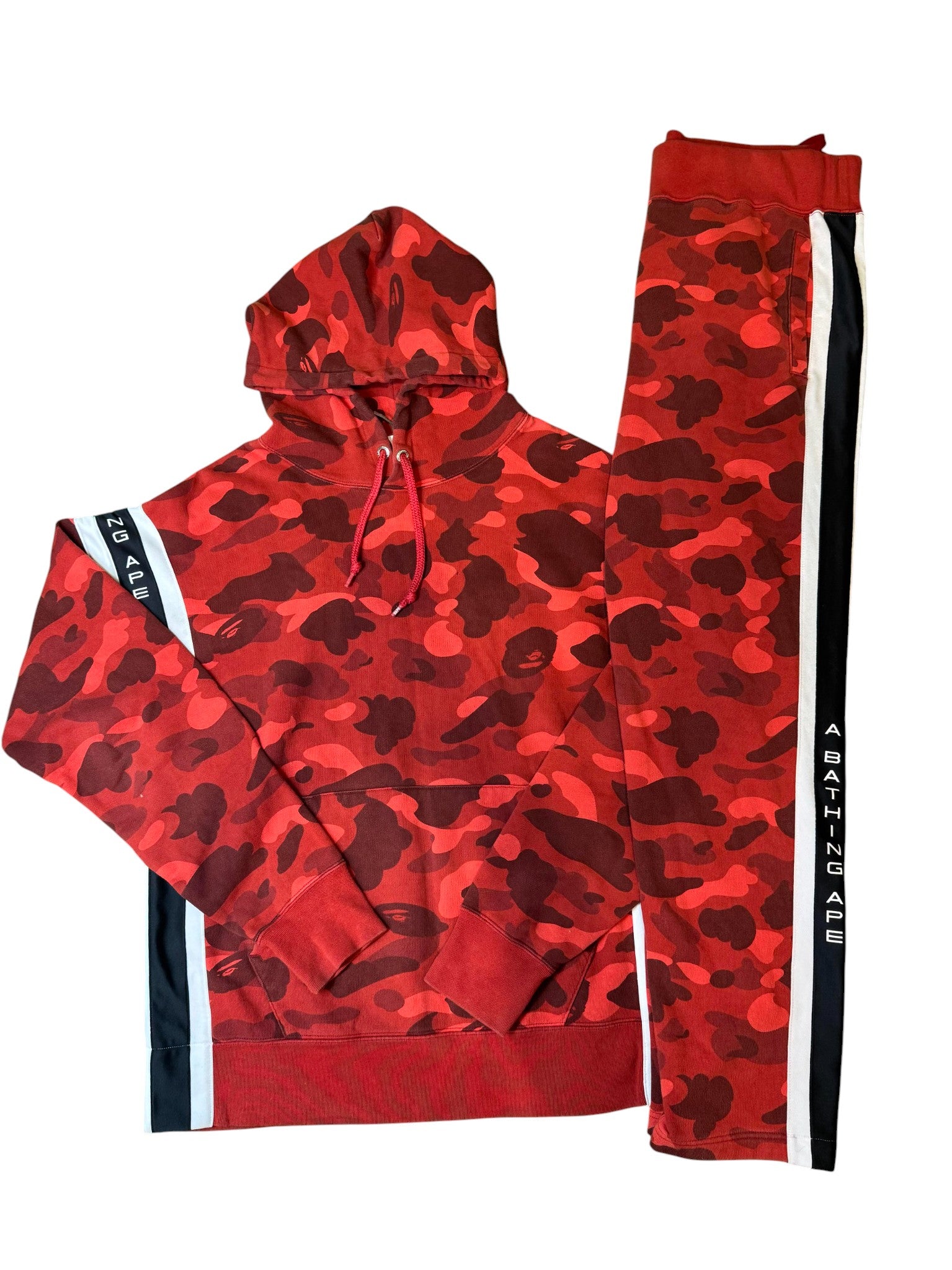 BAPE Red Camo Striped Sweatsuit