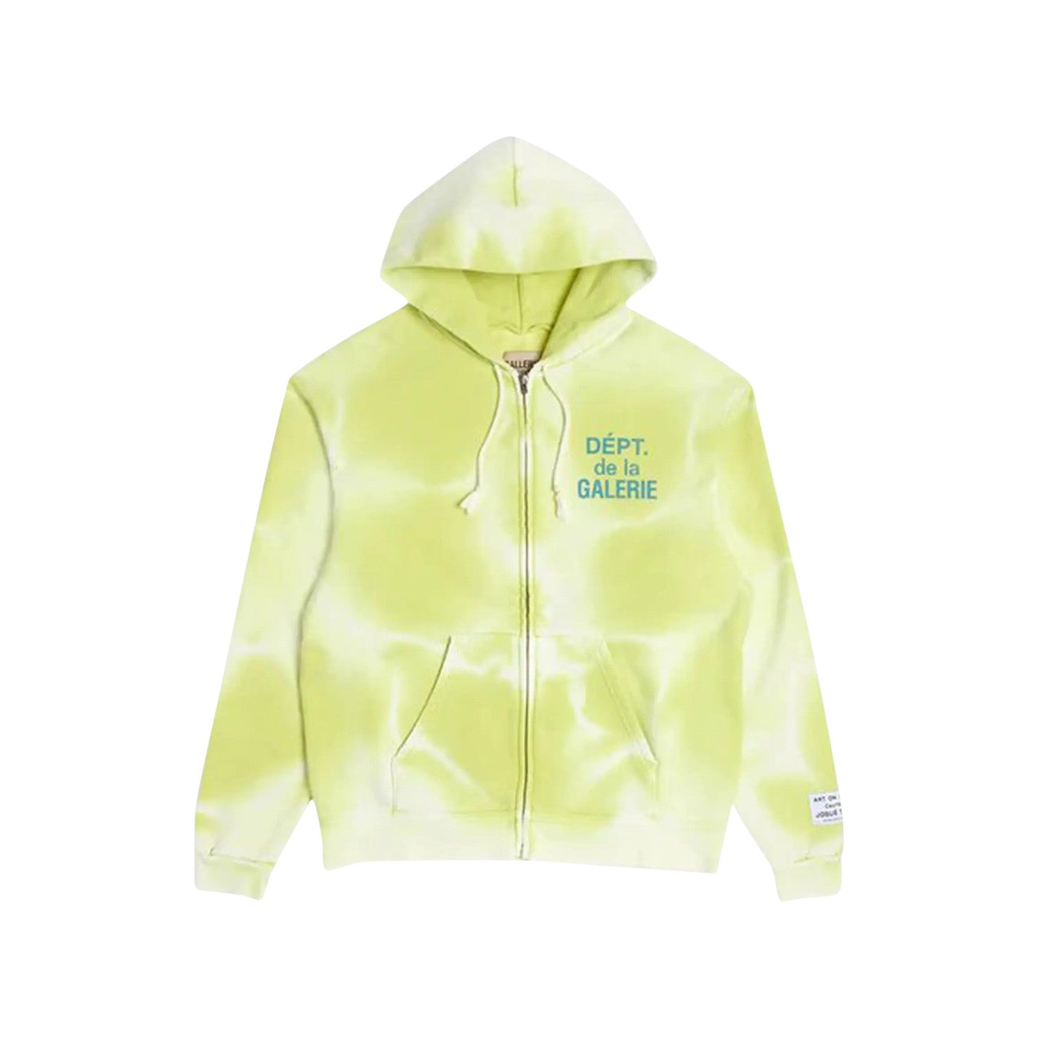 Gallery Dept. 'French Logo' Lime Green Zip Up Hoodie