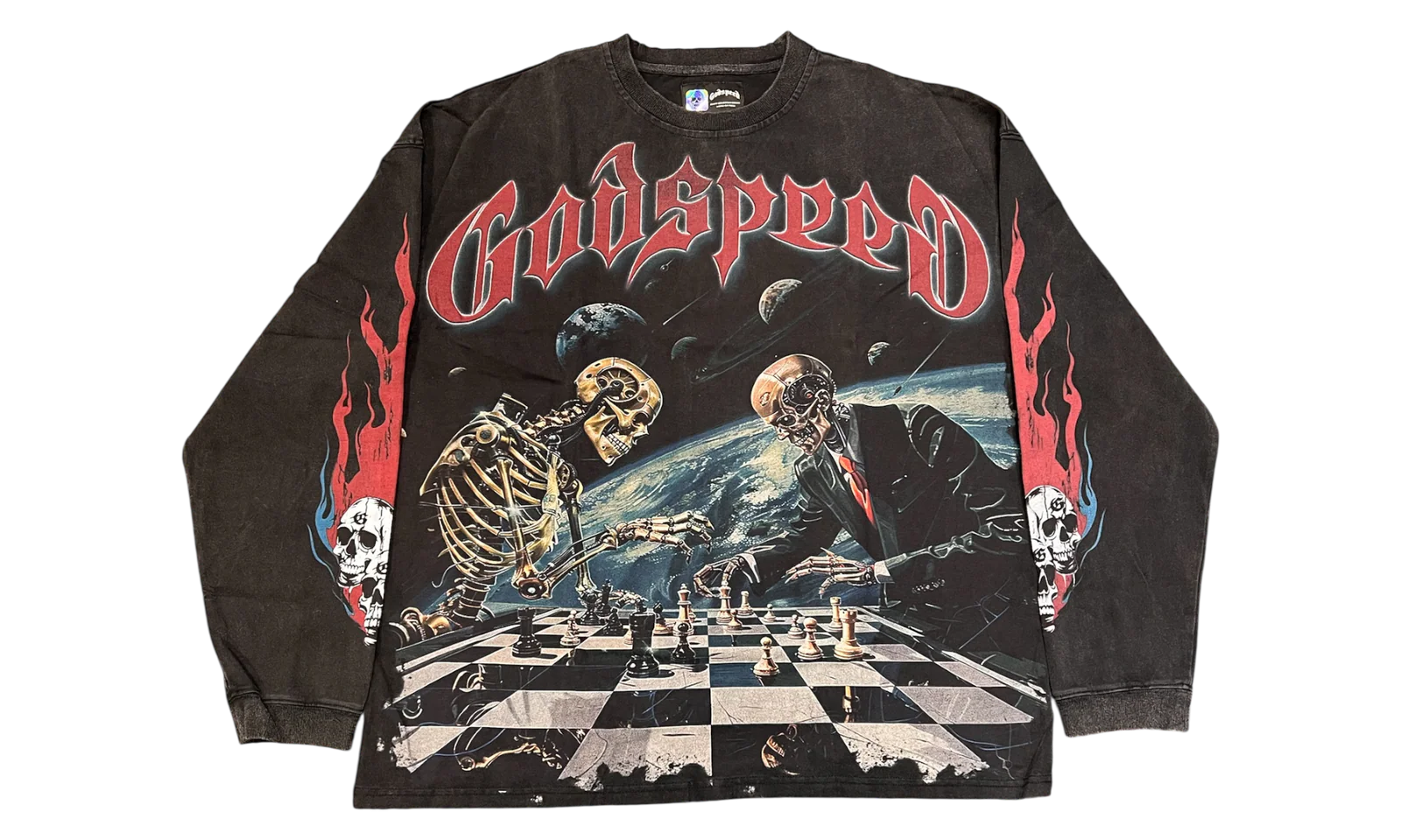 Godspeed 'Checkmate' LS Grey Wash Tee