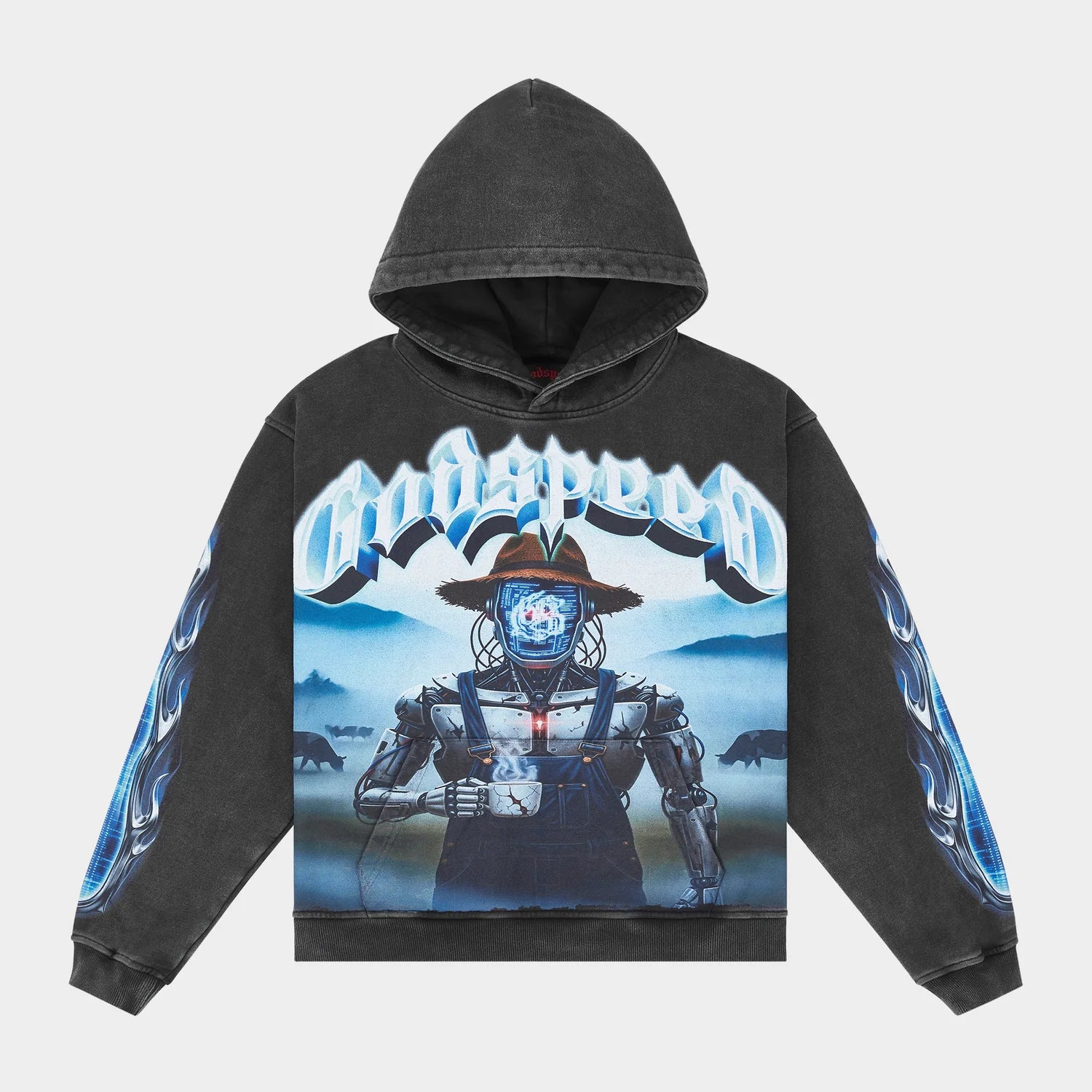 Godspeed 'Aura Farm' Black Wash Hoodie