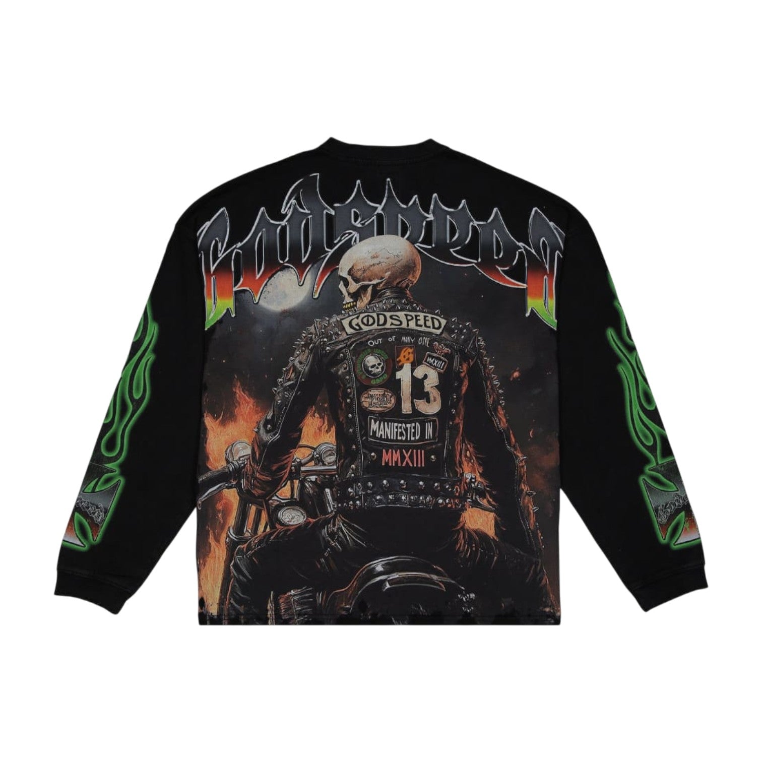 Godspeed 'Biker Nation' Black Wash LS Tee
