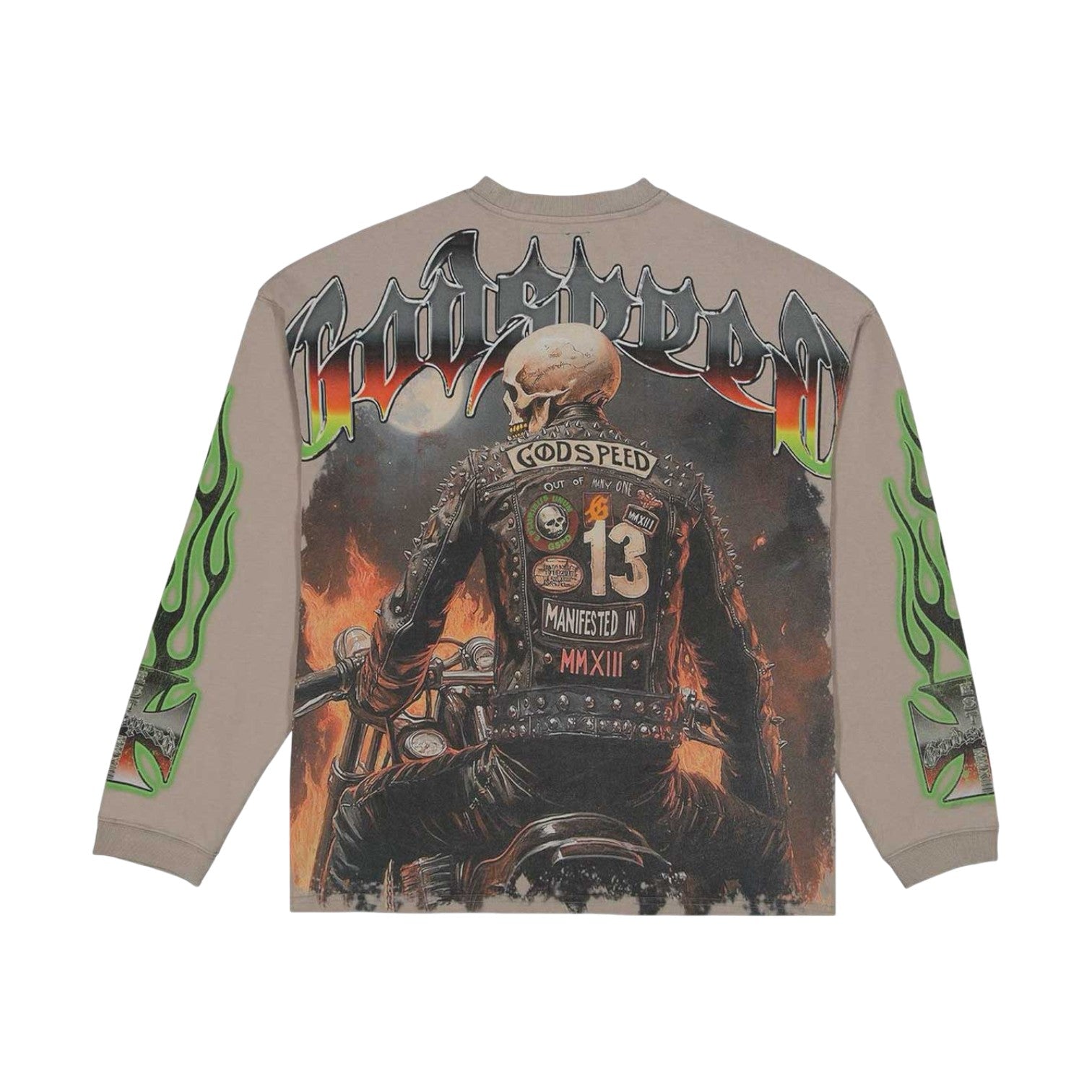 Godspeed 'Biker Nation' Stone Grey LS Tee