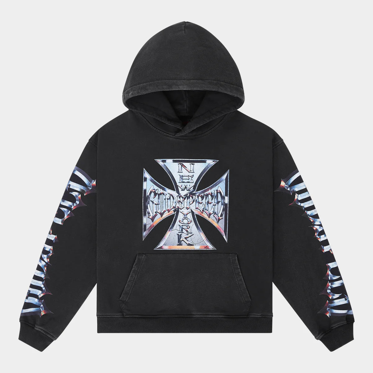 Godspeed 'Chrome MOTTO' Black Wash Hoodie