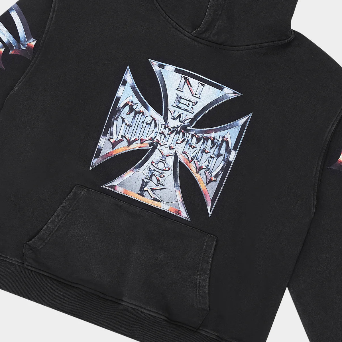 Godspeed 'Chrome MOTTO' Black Wash Hoodie