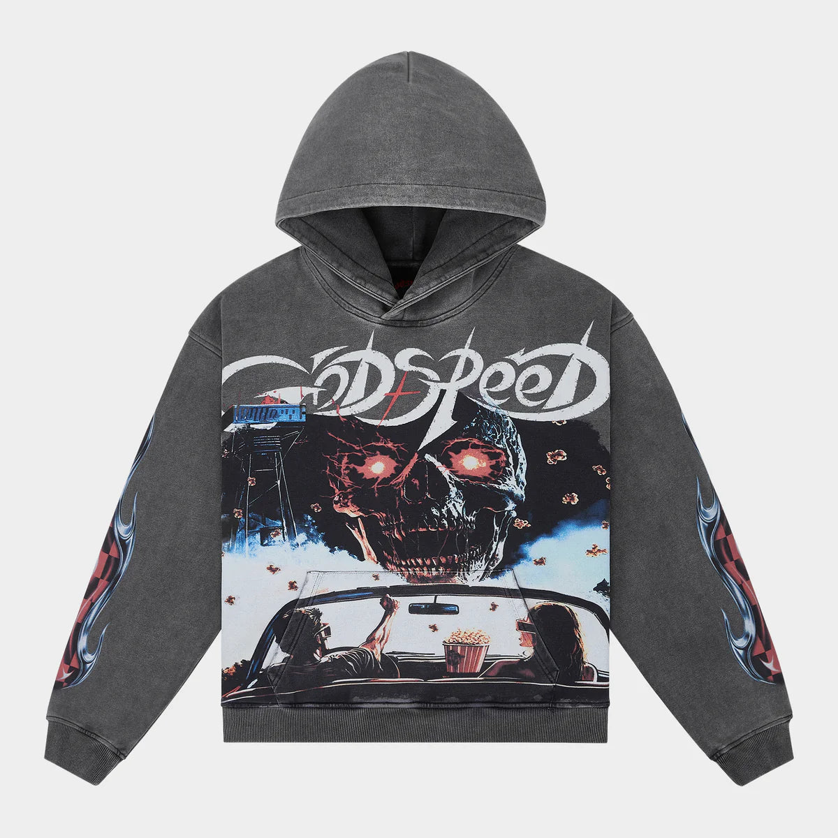 Godspeed 'Drive In' Grey Wash Hoodie