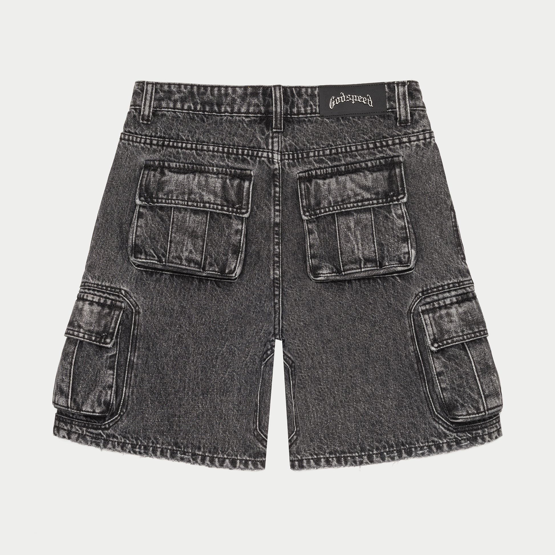 Godspeed 'Octagon' Grey Cargo Jean Shorts