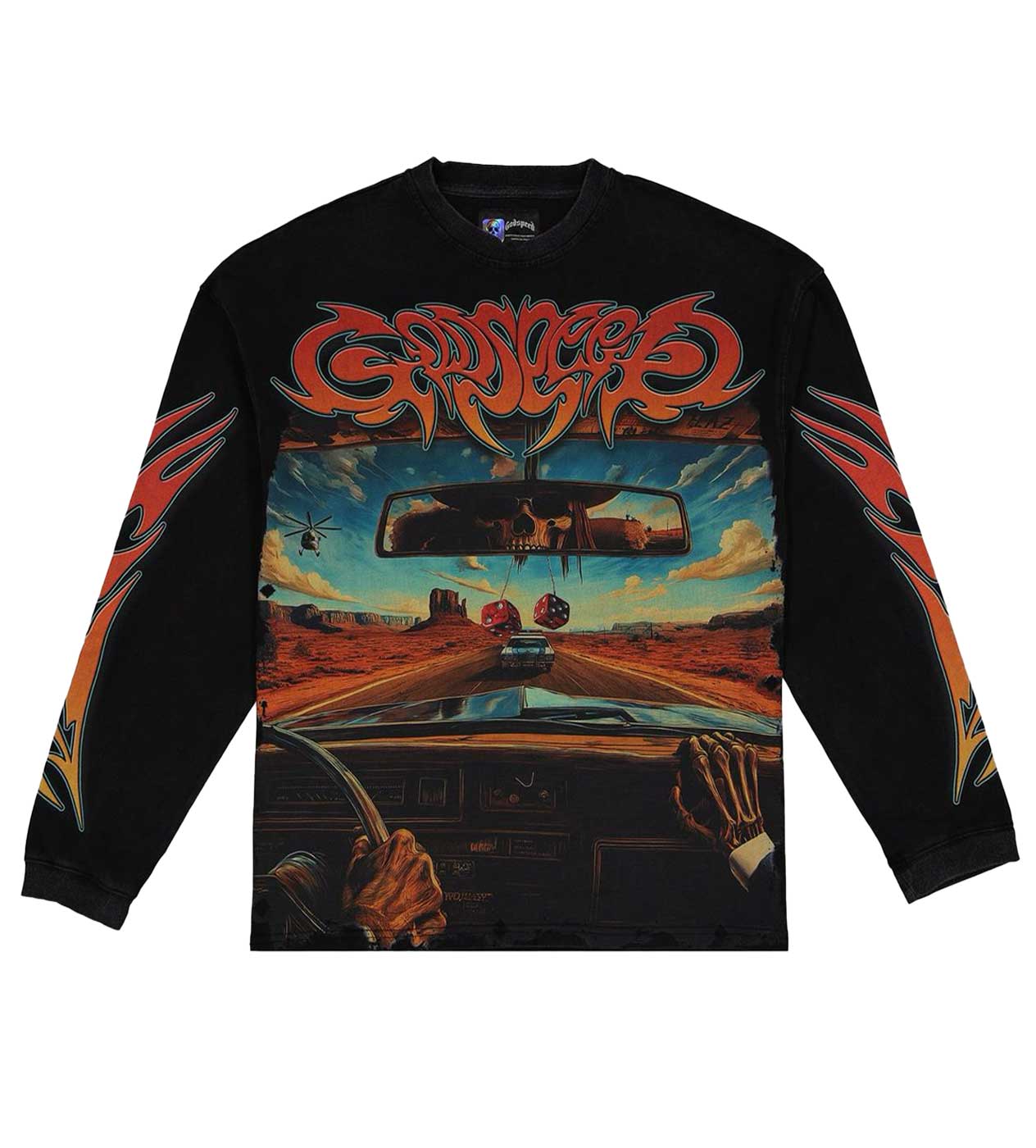 Godspeed 'On the Run' Black Wash LS Tee