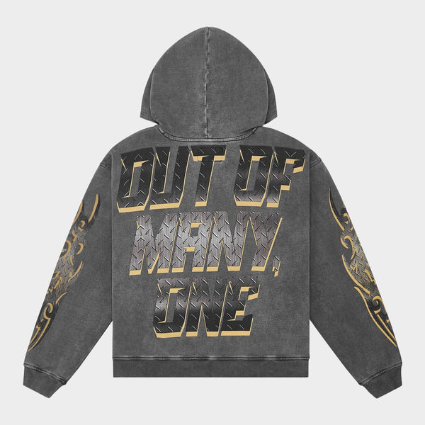 Godspeed 'Steel Sharpens Steel' Grey Wash Hoodie