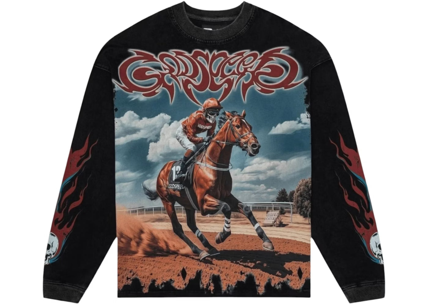 Godspeed 'Thoroughbred' Black Wash LS Tee