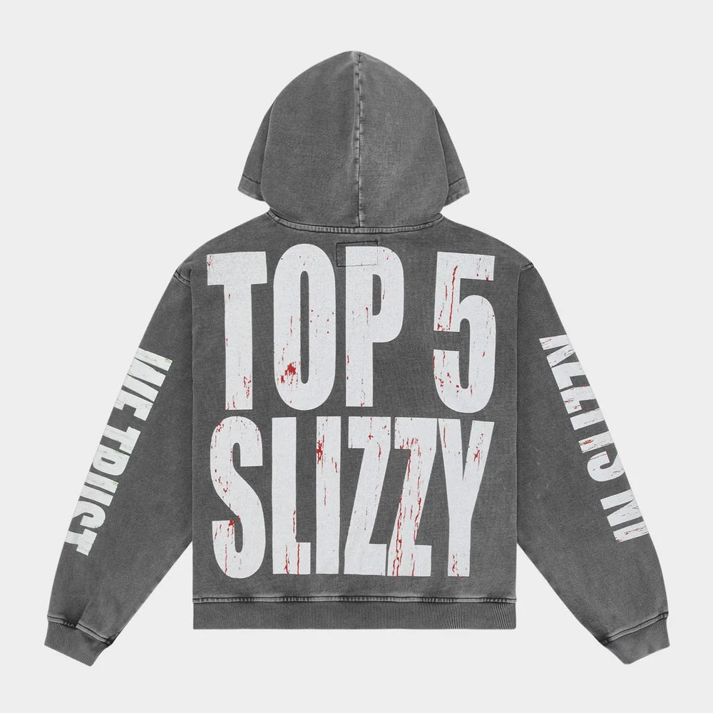 Godspeed "Top 5 Slizzy" VVS Grey Wash Hoodie