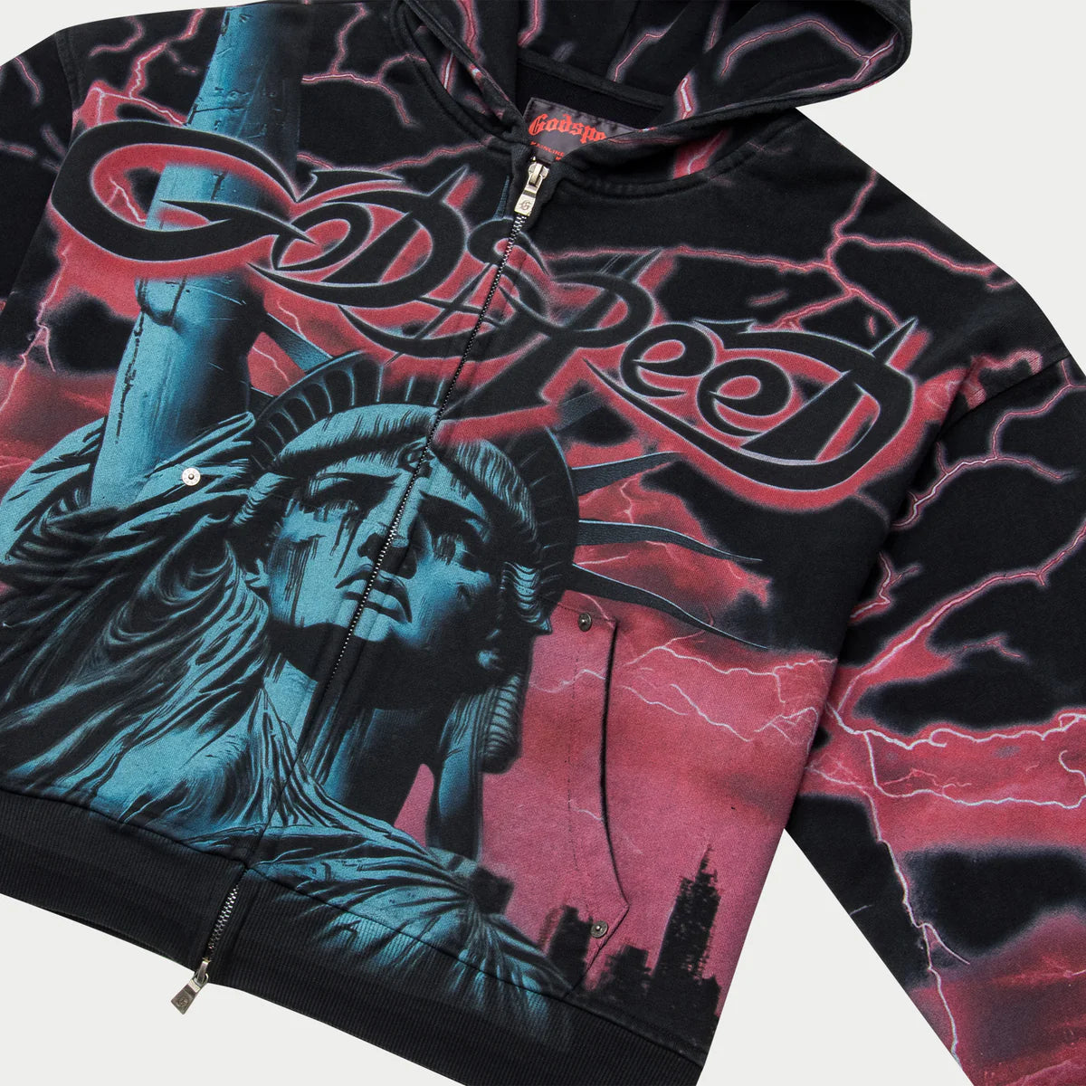 Godspeed 'Voltage' Red Zip Up Hoodie